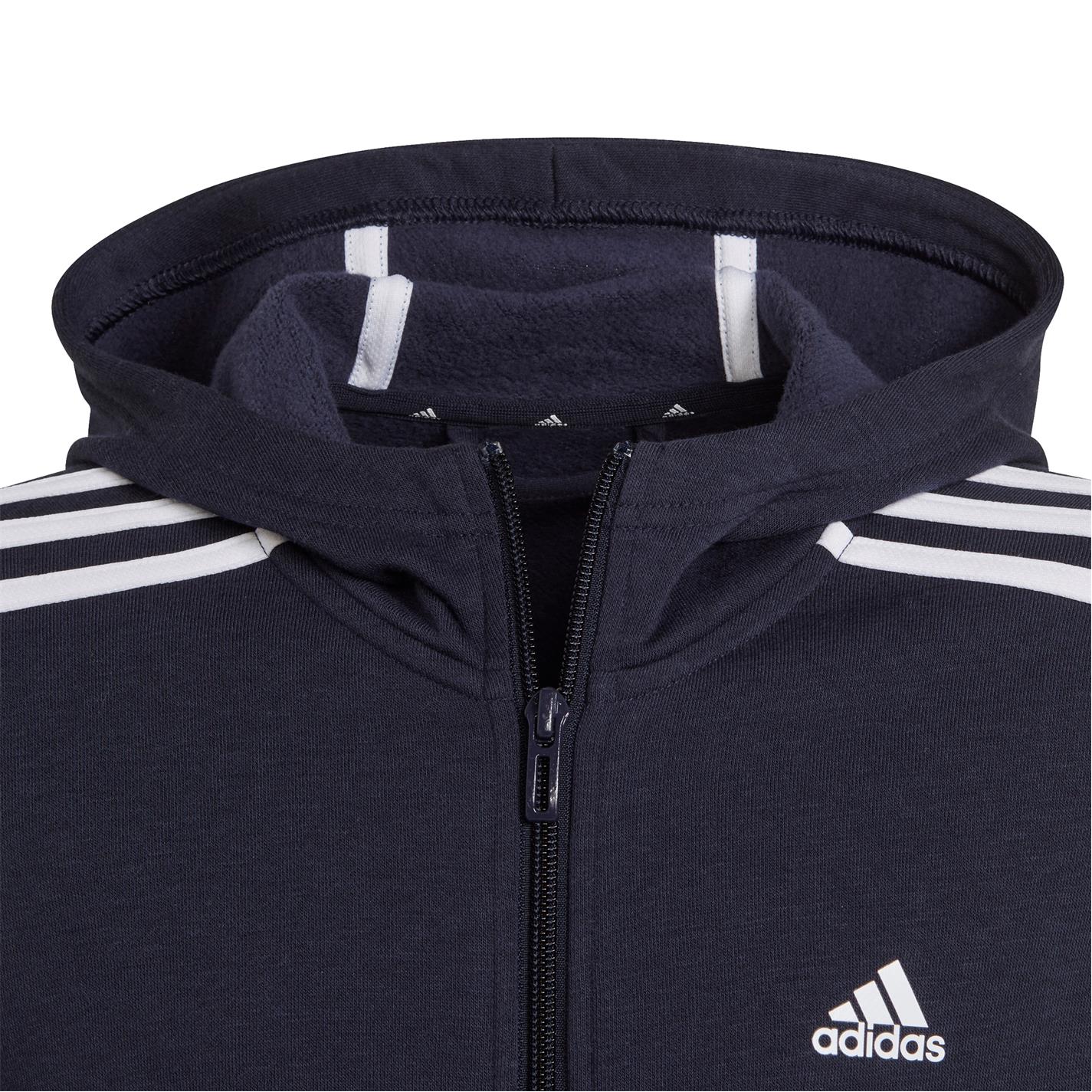 adidas Essentials Girls 3-Stripes Zip Track Top Hoodie - 3