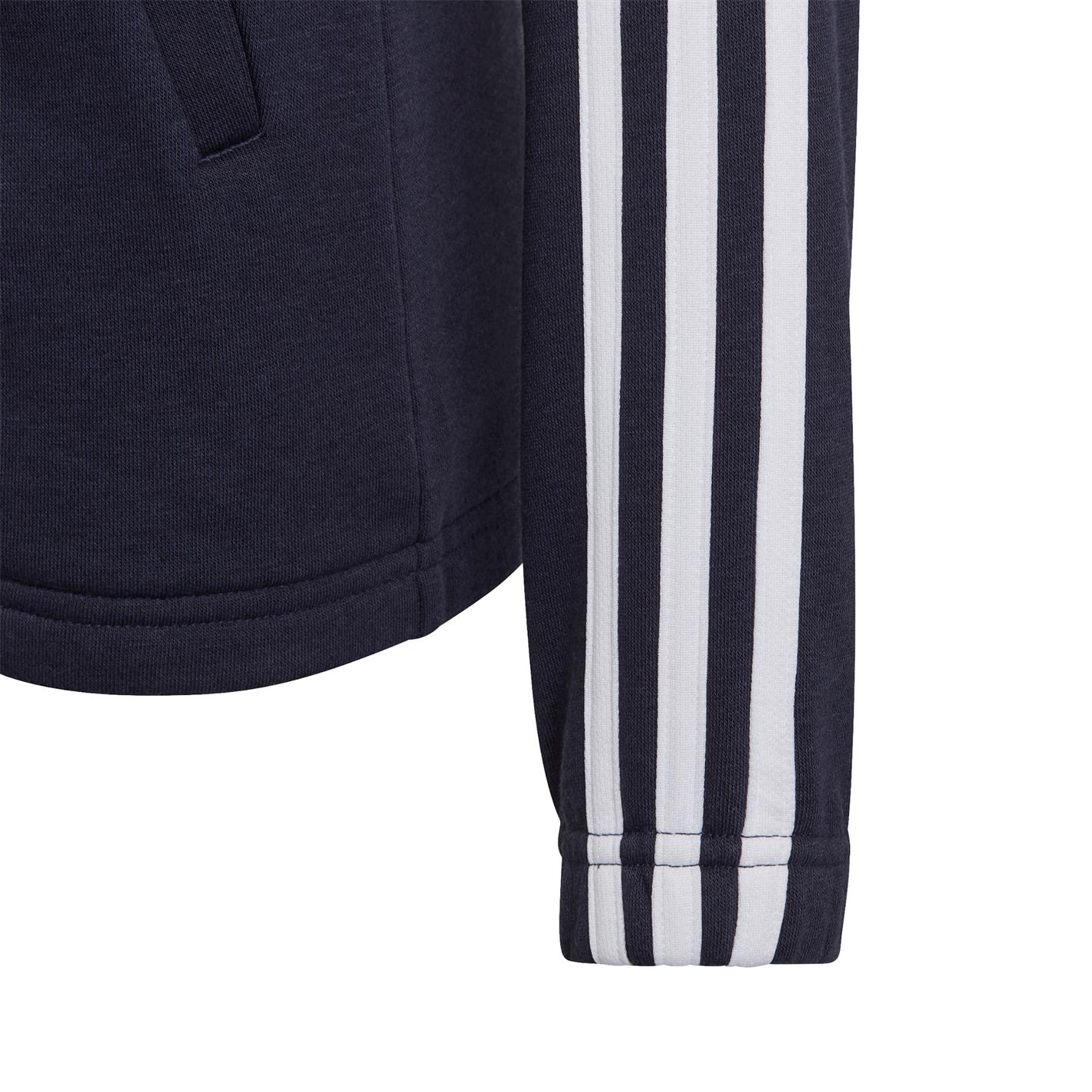 adidas Essentials Girls 3-Stripes Zip Track Top Hoodie - 4