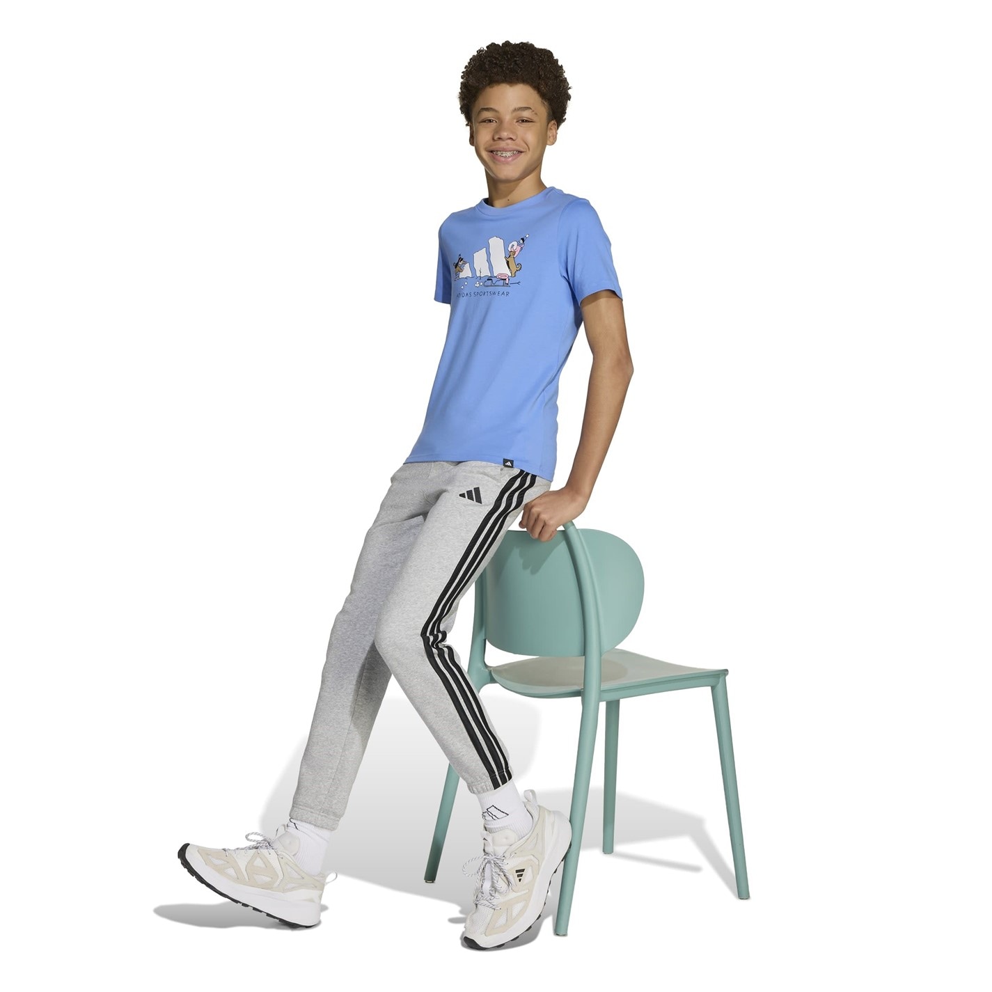 adidas Girls Essentials Linear T-Shirt - 7