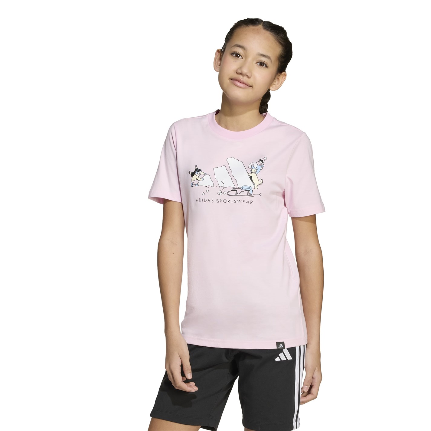 adidas Girls Essentials Linear T-Shirt - 4