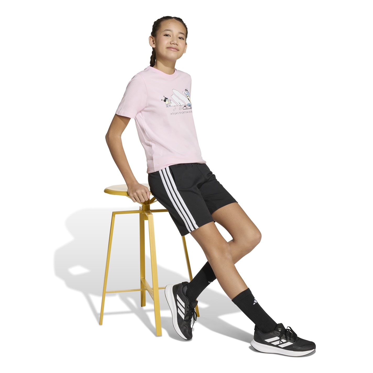 adidas Girls Essentials Linear T-Shirt - 6