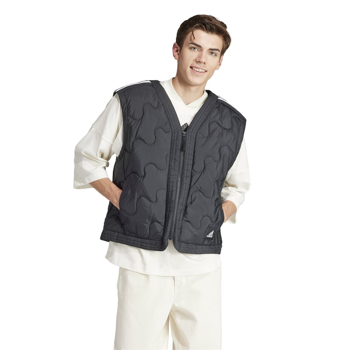 Bunda adidas Black 1236963 Men's Nuganic Light Insulation Sleeveless Recycled Gilet - 2