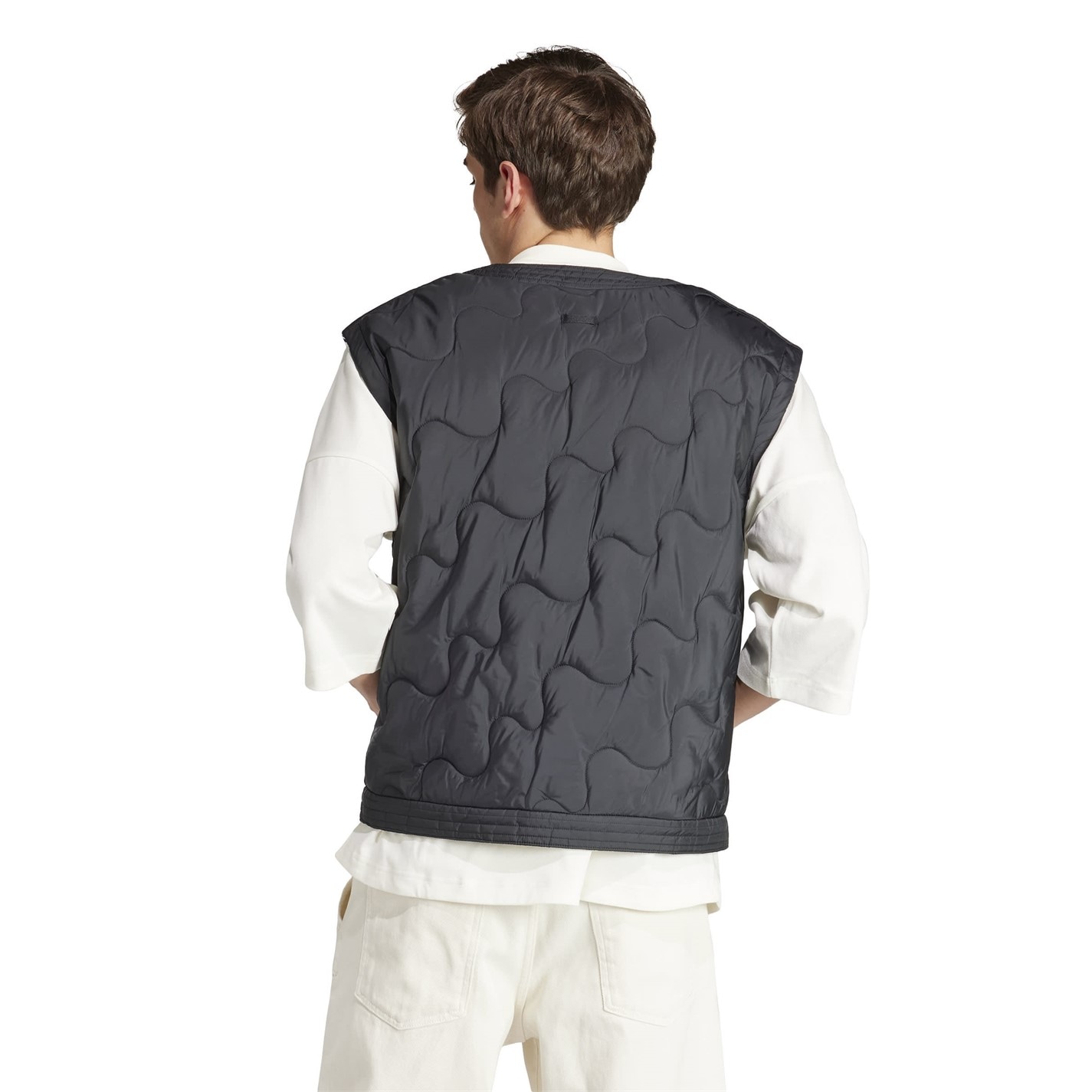 Bunda adidas Black 1236963 Men's Nuganic Light Insulation Sleeveless Recycled Gilet - 3