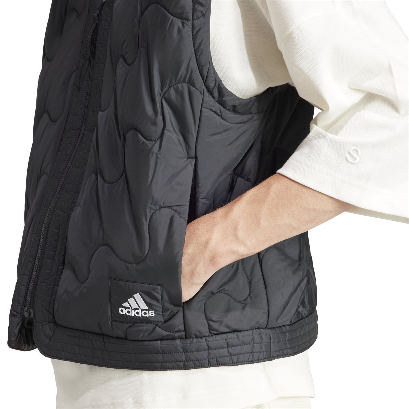 Bunda adidas Black 1236963 Men's Nuganic Light Insulation Sleeveless Recycled Gilet - 5