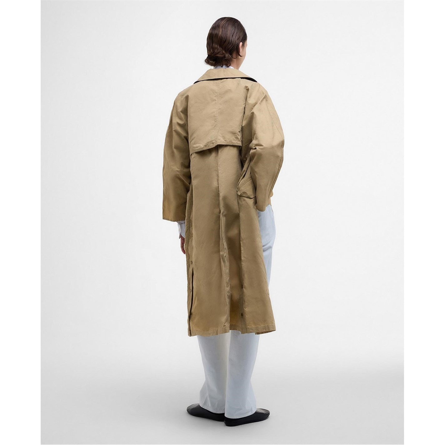 Dámska bunda Barbour Beige 9668992 Women's Lizzy Showerproof Waterproof Calf Length Long Sleeve Mac - 2