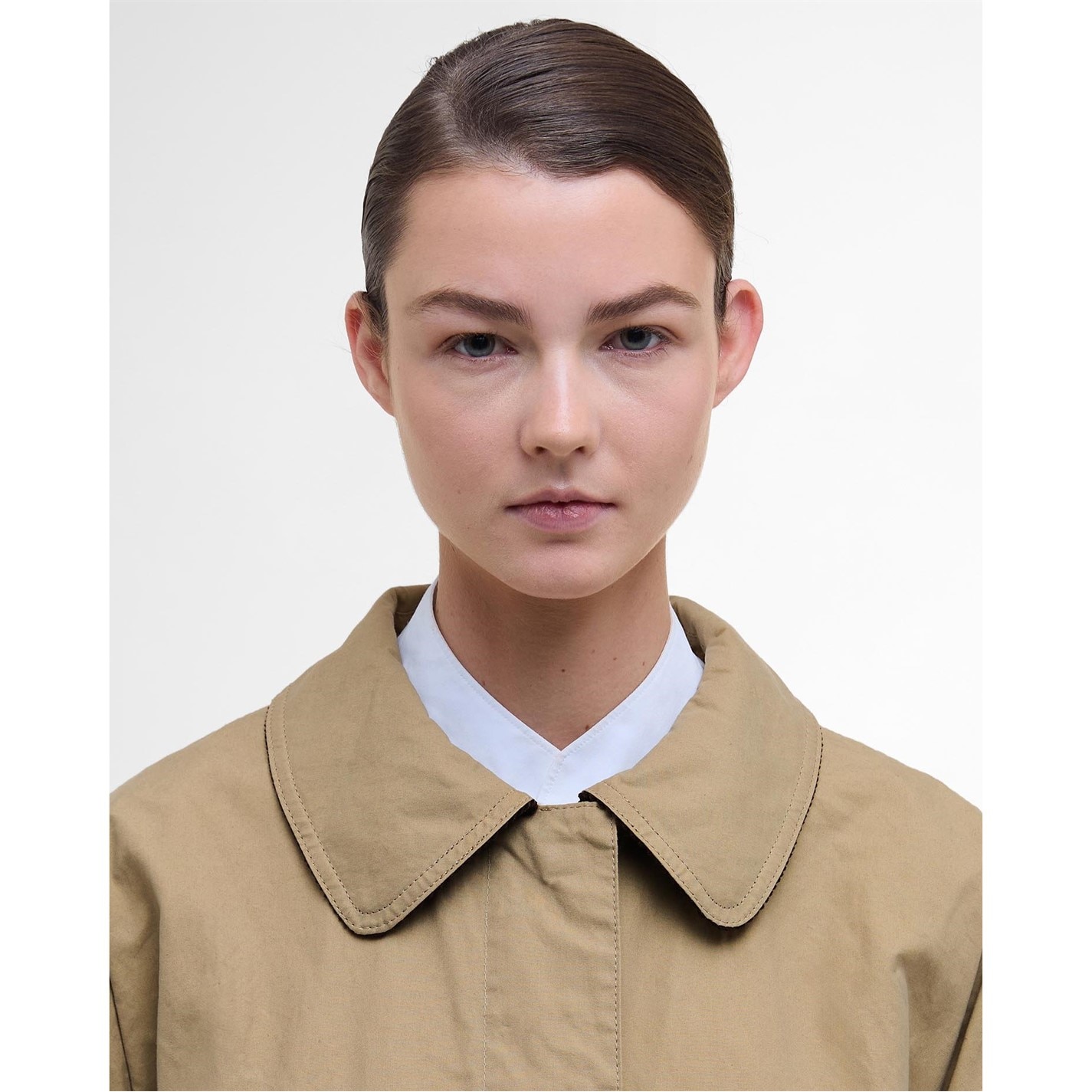 Dámska bunda Barbour Beige 9668992 Women's Lizzy Showerproof Waterproof Calf Length Long Sleeve Mac - 5