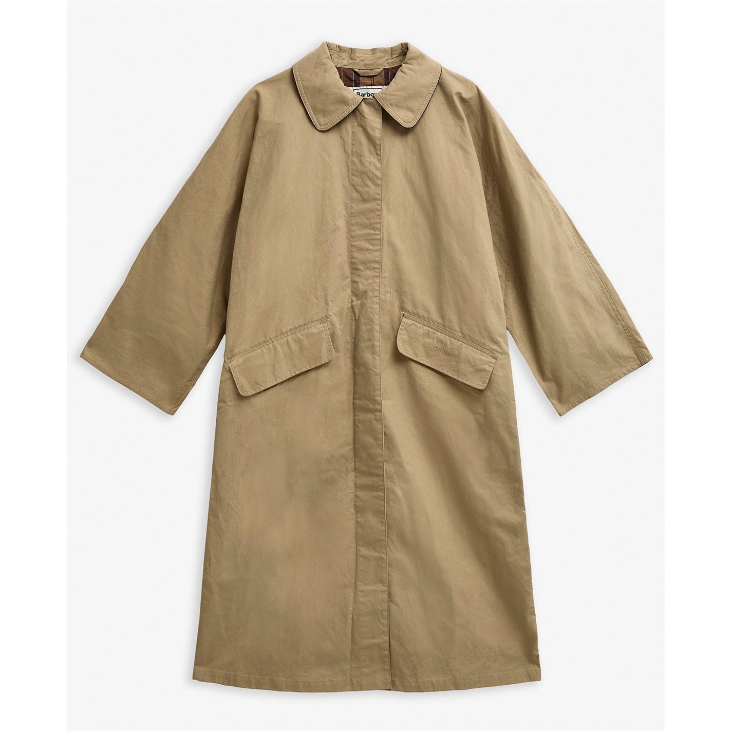 Dámska bunda Barbour Beige 9668992 Women's Lizzy Showerproof Waterproof Calf Length Long Sleeve Mac - 9