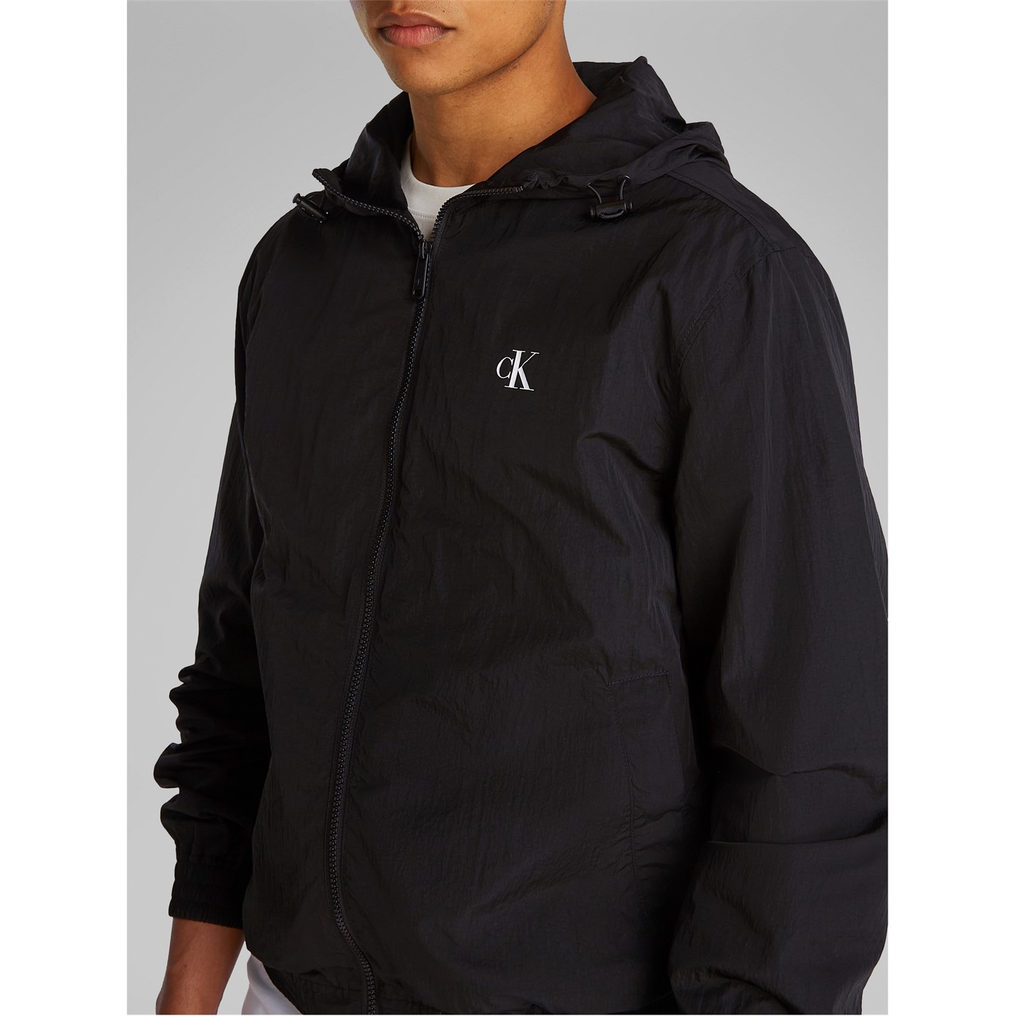 Bunda Calvin Klein Jeans Ck Black 2444033 Men's Lightweight Windbreaker - 4