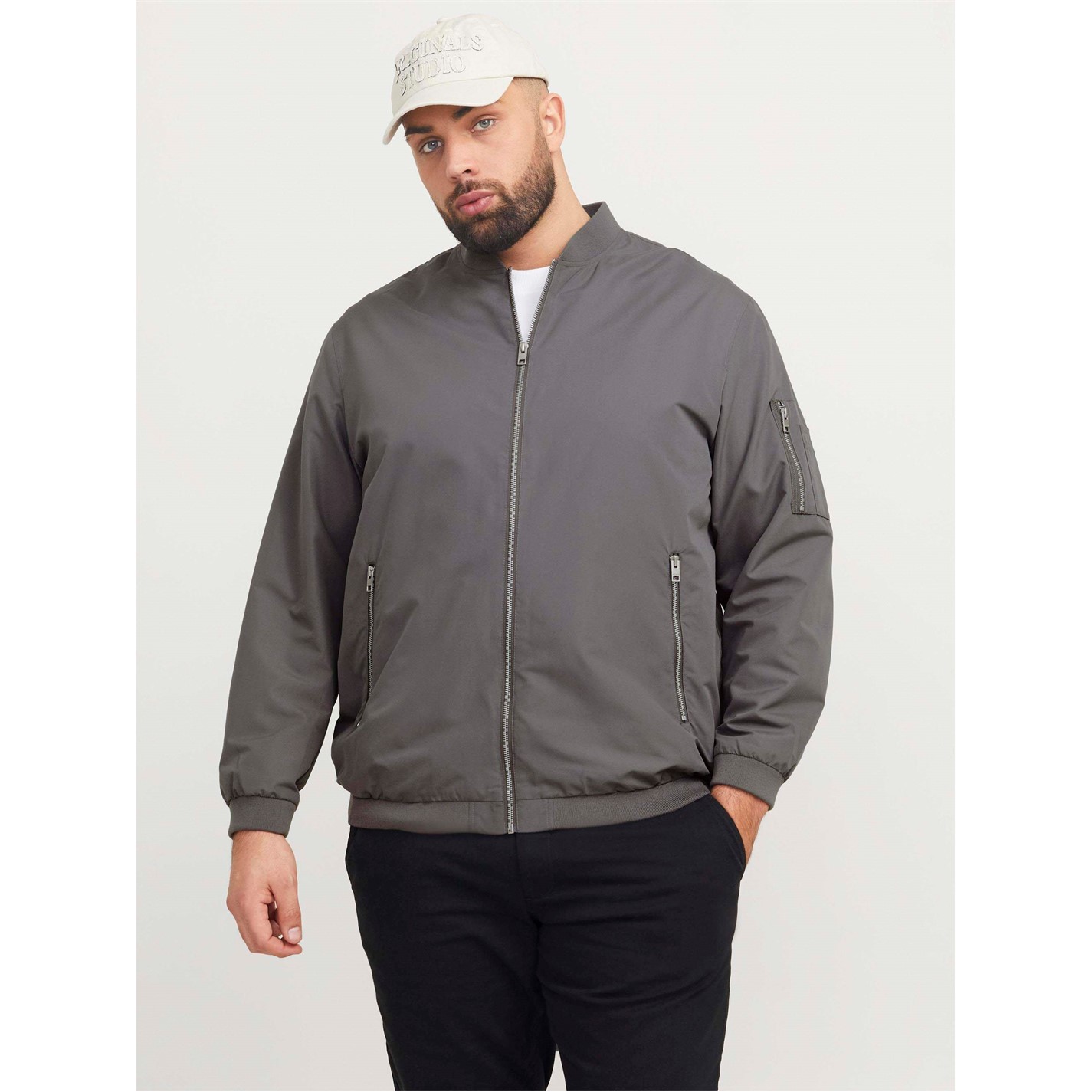 Bunda Jack and Jones Castlerock 2212491 Men's Rush Plus Size Long Sleeve Bomber Jacket - 2