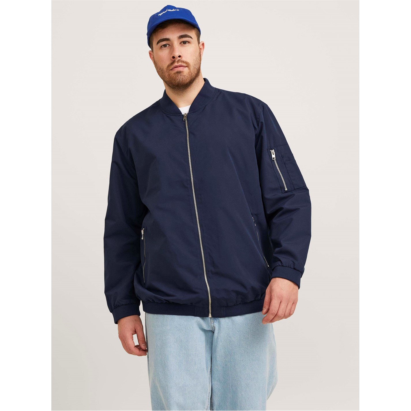 Bunda Jack and Jones Navy Blazer 8610000 Men's Rush Plus Size Long Sleeve Bomber Jacket - 3