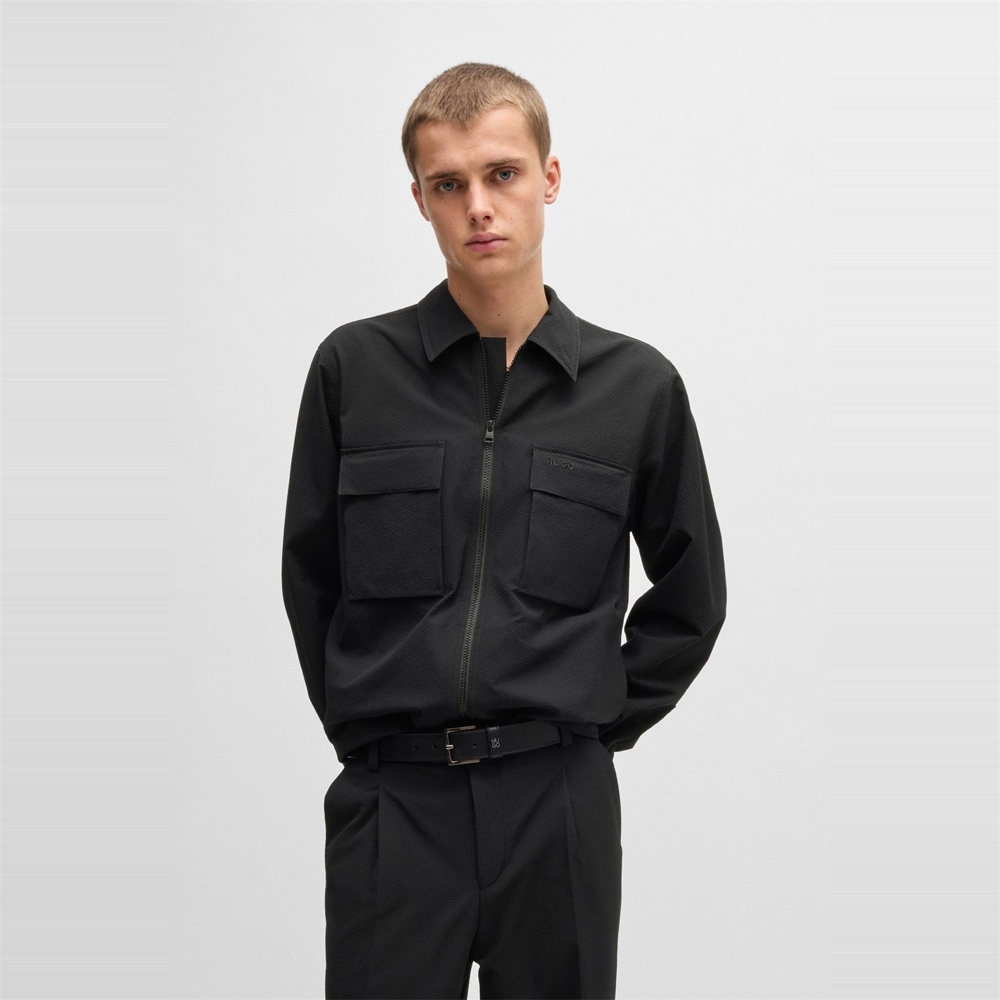 Bunda Hugo Black 001 9296826 Men's Eselio Red Overshirt - 2