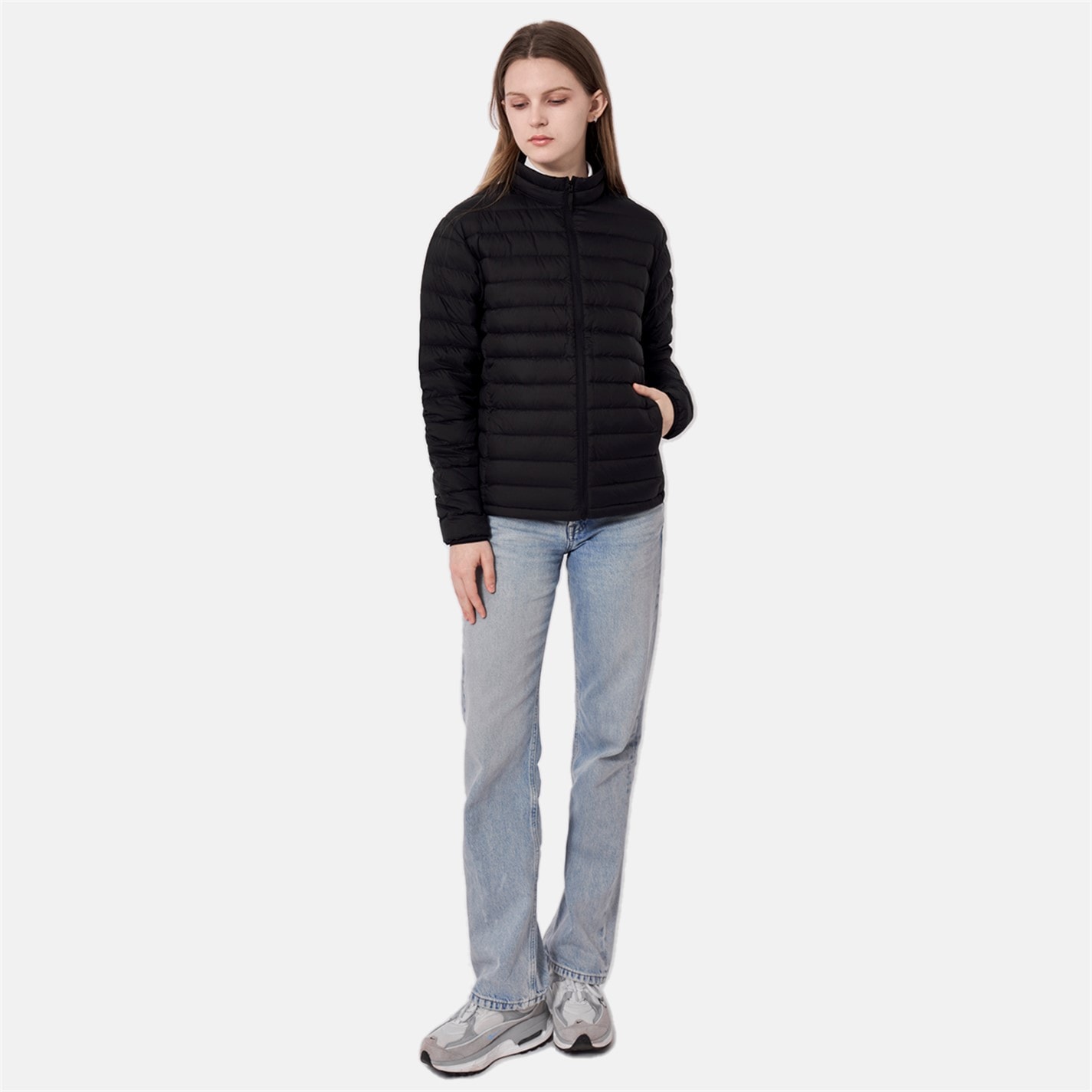 Dámska bunda Firetrap Black 6060619 Women's Packable Water-Repellent Down Long Sleeve Short Puffer Jacket - 4