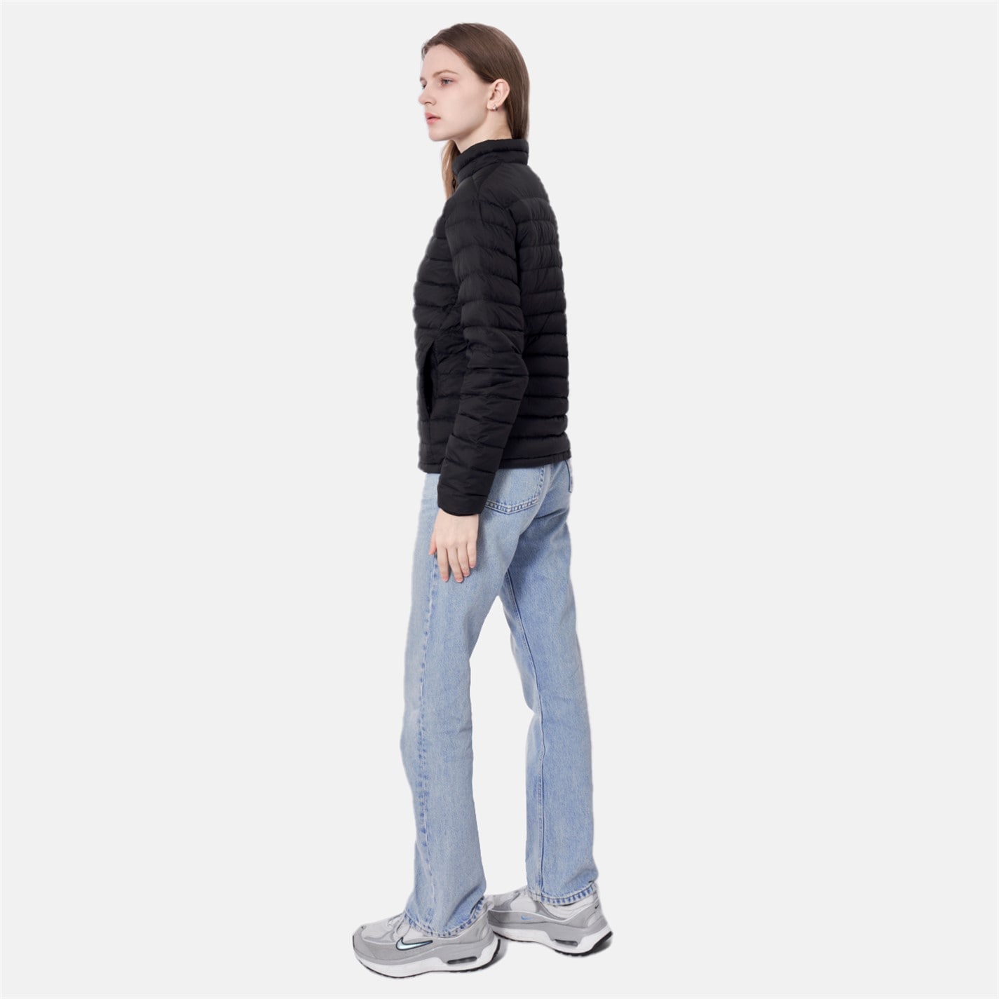 Dámska bunda Firetrap Black 6060619 Women's Packable Water-Repellent Down Long Sleeve Short Puffer Jacket - 6