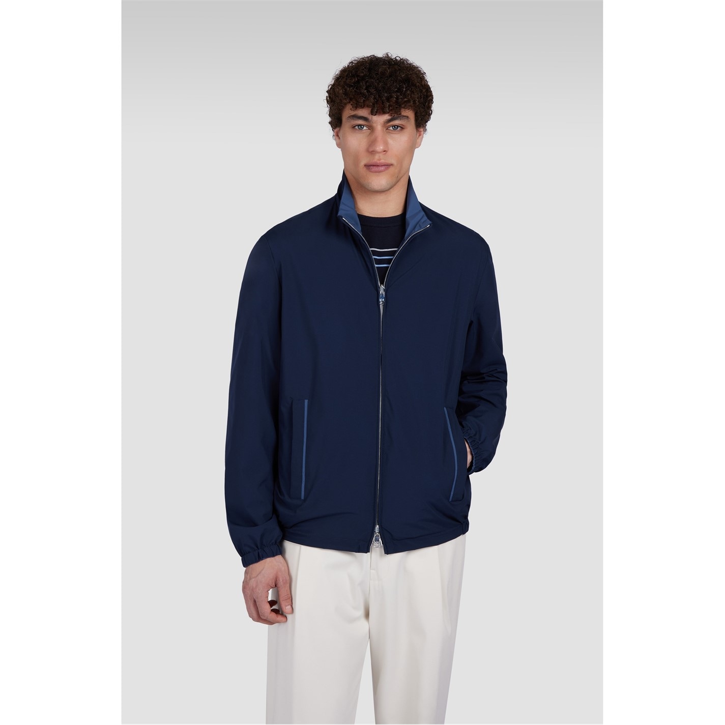 Bunda PAUL AND SHARK Blue Dark Denim 2945555 Men's Reversible Weather-Resistant Softshell Jacket - 3