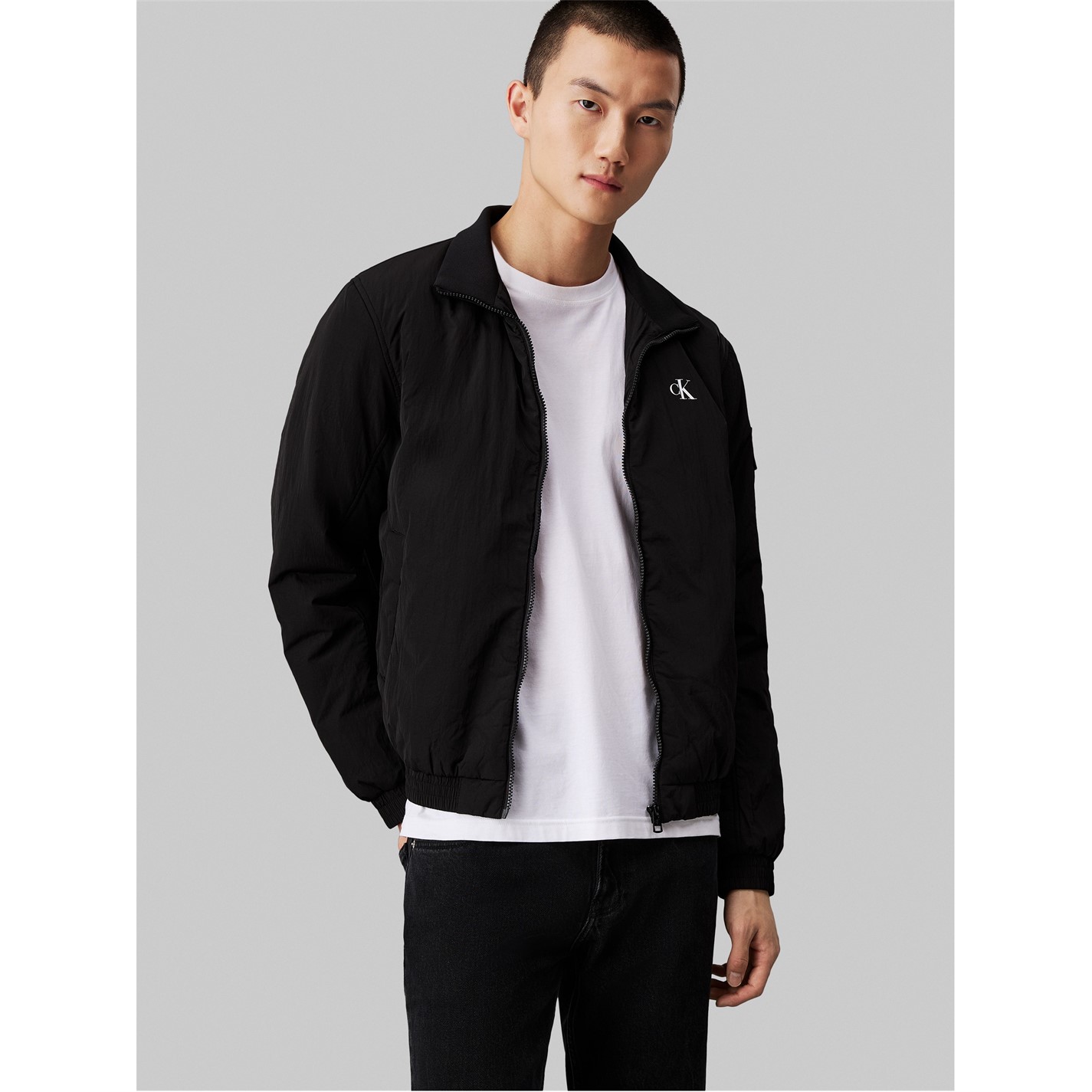 Bunda Calvin Klein Jeans CK Black 8635087 Men's Padded Recycled Harrington Jacket - 2