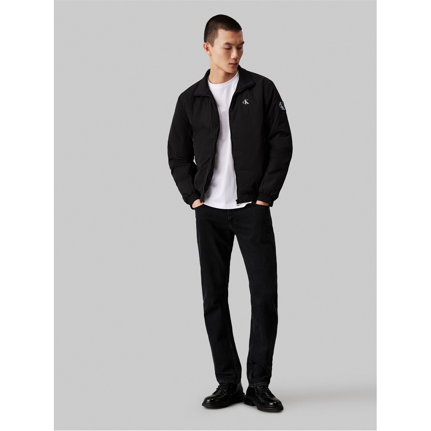 Bunda Calvin Klein Jeans CK Black 8635087 Men's Padded Recycled Harrington Jacket - 4