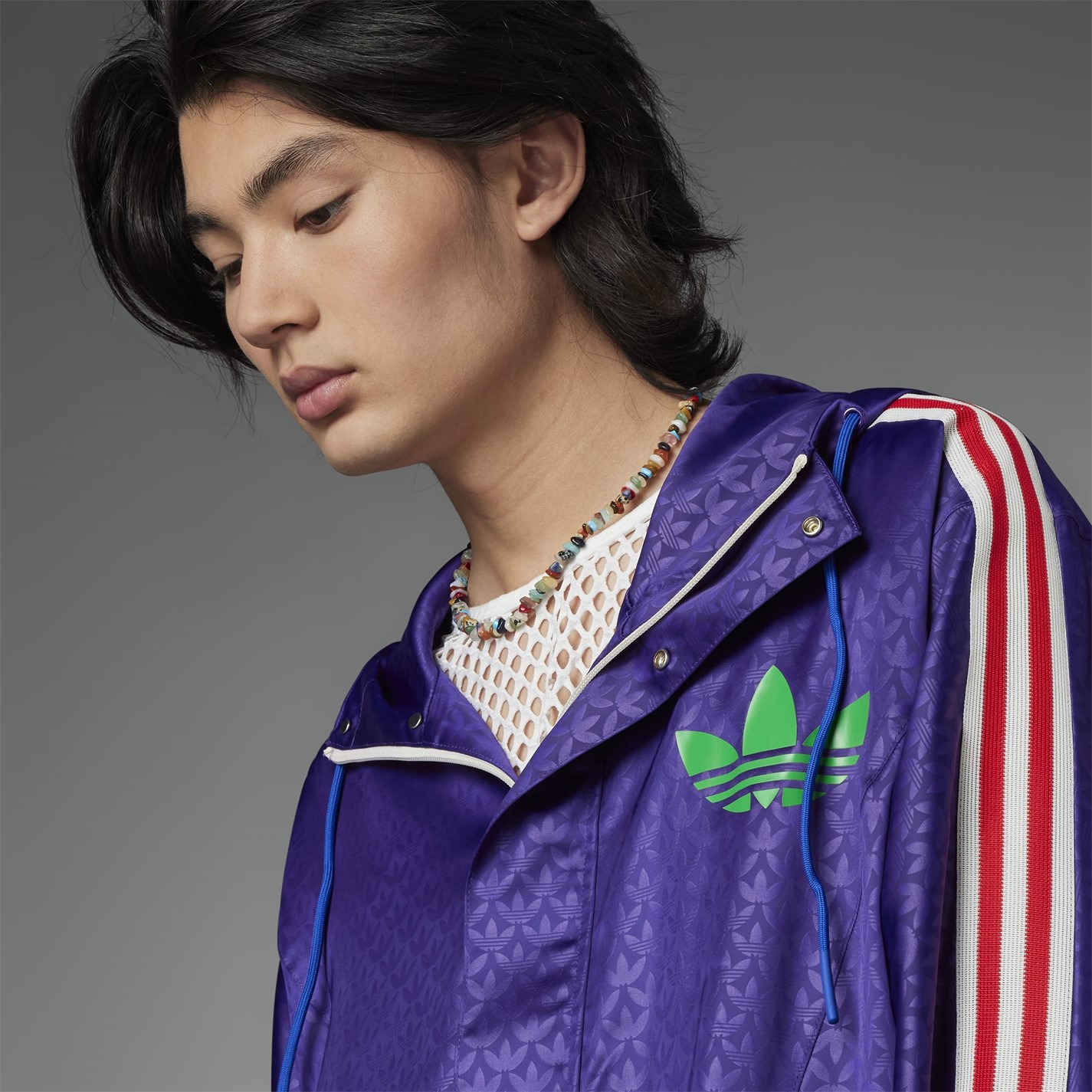 Bunda ADIDAS ORIGINALS Rich Purple 7003905 Men's Adicolor '70s Water-Repellent Long Sleeve Rain Anorak - 12