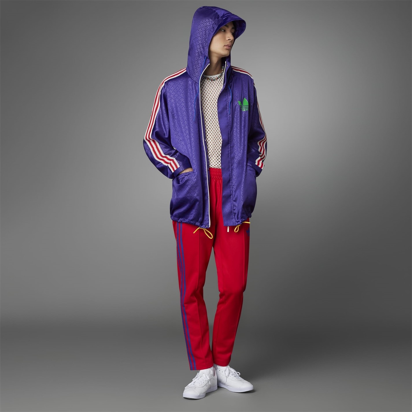 Bunda ADIDAS ORIGINALS Rich Purple 7003905 Men's Adicolor '70s Water-Repellent Long Sleeve Rain Anorak - 13