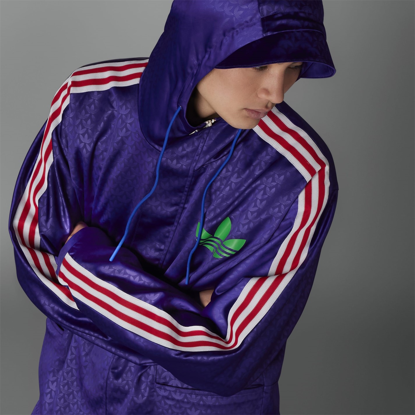 Bunda ADIDAS ORIGINALS Rich Purple 7003905 Men's Adicolor '70s Water-Repellent Long Sleeve Rain Anorak - 16