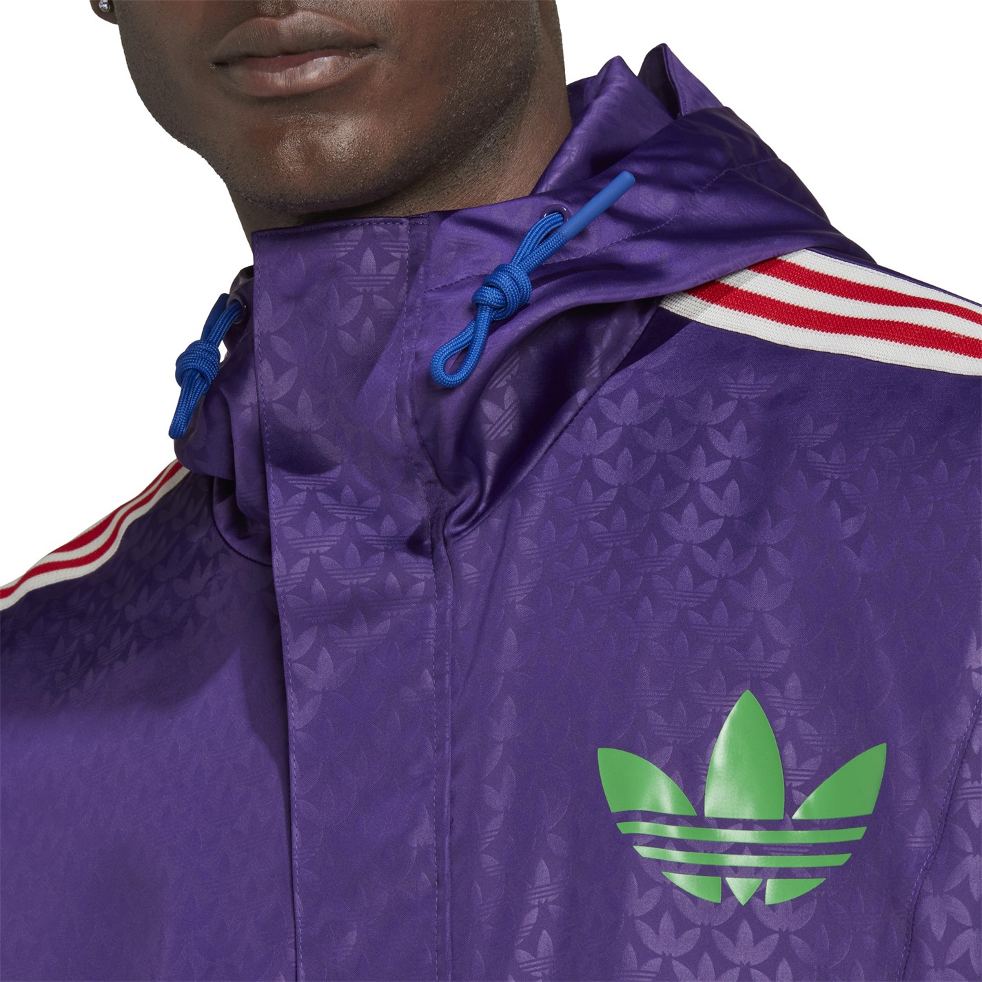 Bunda ADIDAS ORIGINALS Rich Purple 7003905 Men's Adicolor '70s Water-Repellent Long Sleeve Rain Anorak - 5