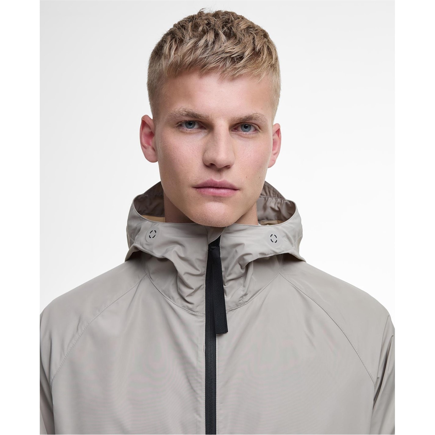 Mikina Barbour International Concrete ST11 8563254 Men's Porter Showerproof Long Sleeve Concealed Hood Rain Anorak - 4