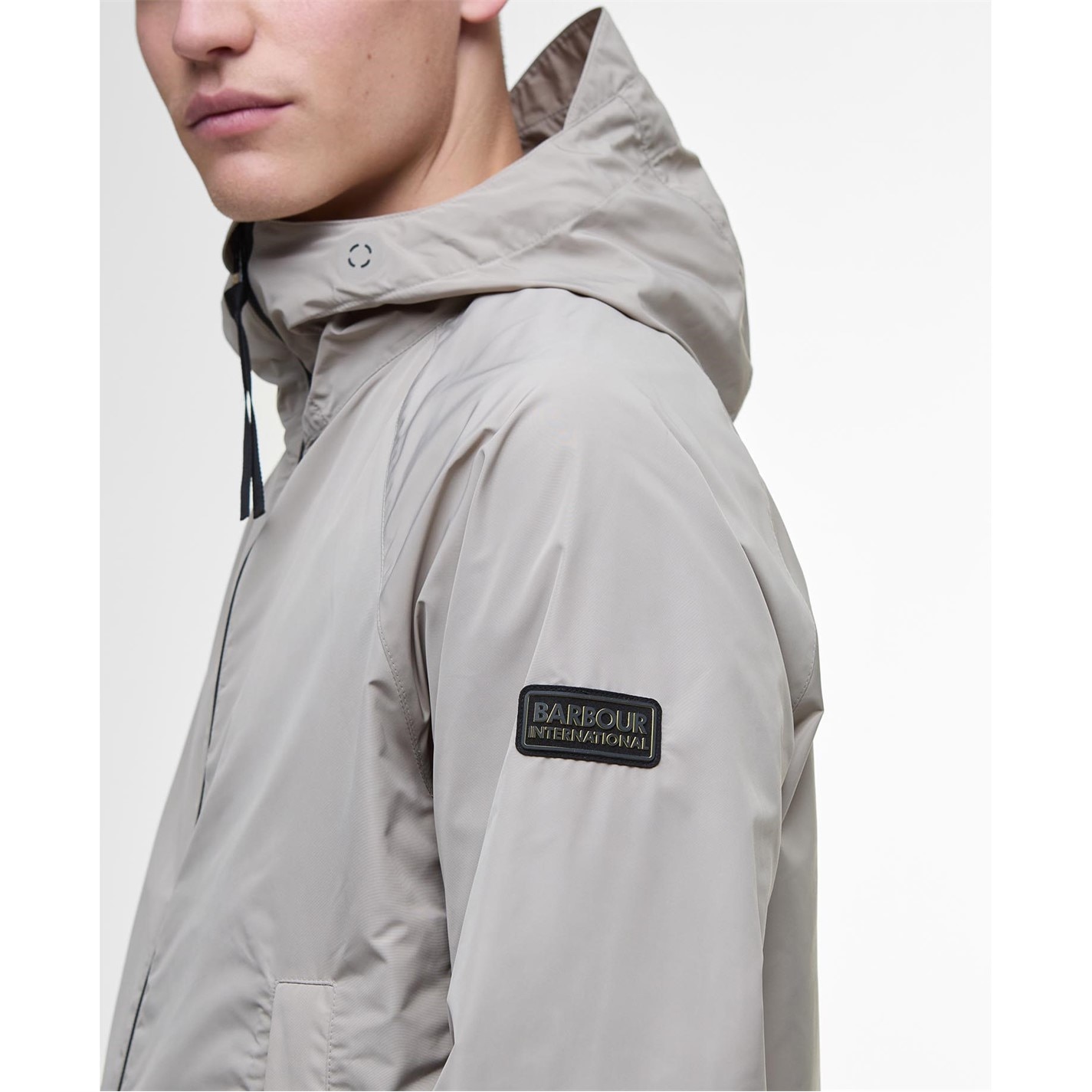 Mikina Barbour International Concrete ST11 8563254 Men's Porter Showerproof Long Sleeve Concealed Hood Rain Anorak - 5