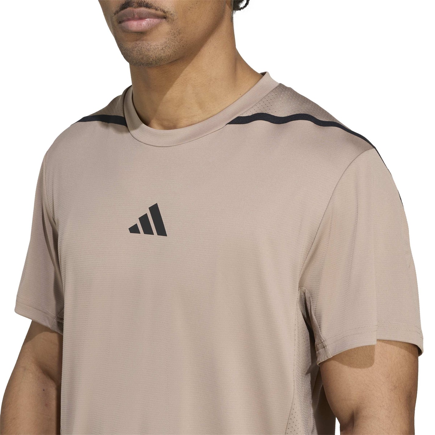 adidas Chalky Brown 3476163 Men's D4T Short Sleeve Training T-Shirt - 4