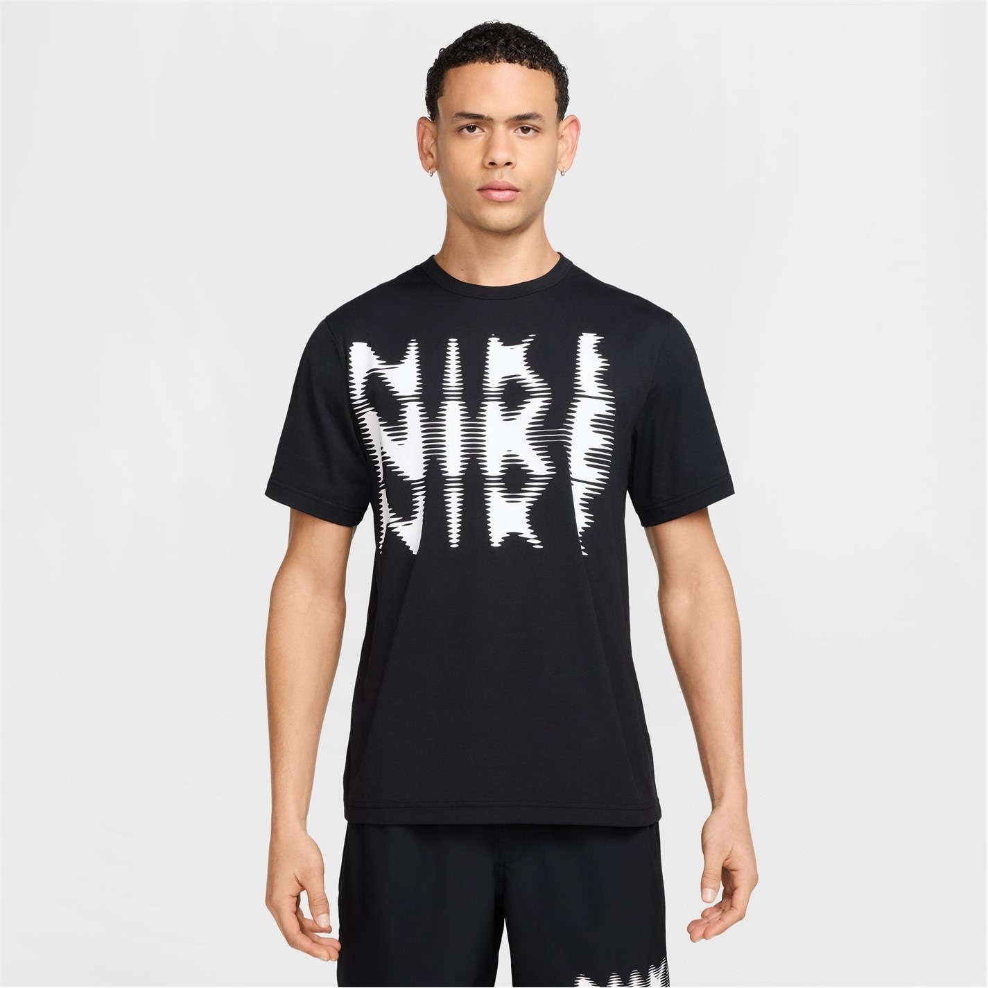 Nike Black 7024884 Men's Hyverse UV Swoosh Short-Sleeve Performance T-Shirt - 1