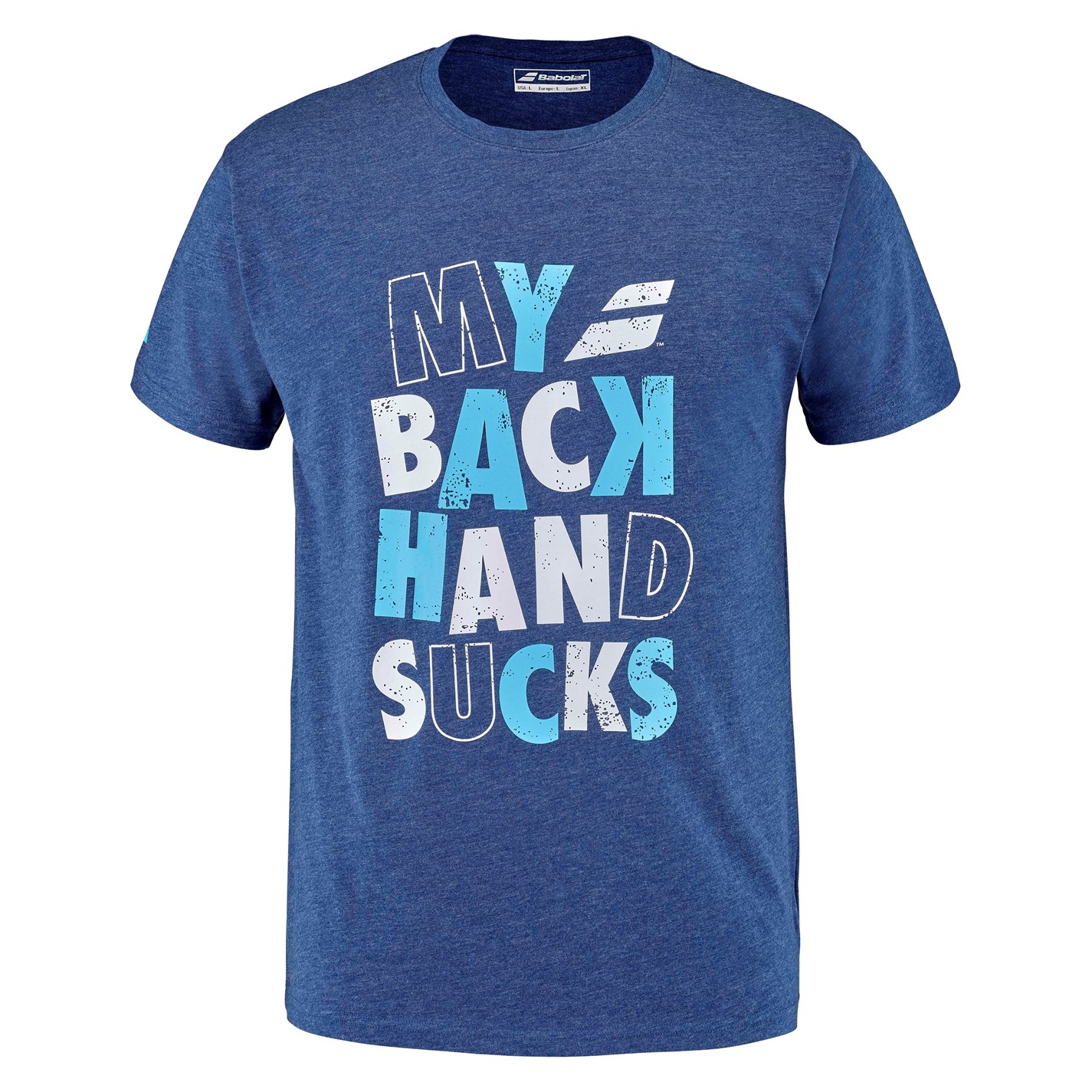 Tričko Babolat Estate Blue Hth 580883 Men's Graphic Message Short-Sleeve Performance Gym Top - 1