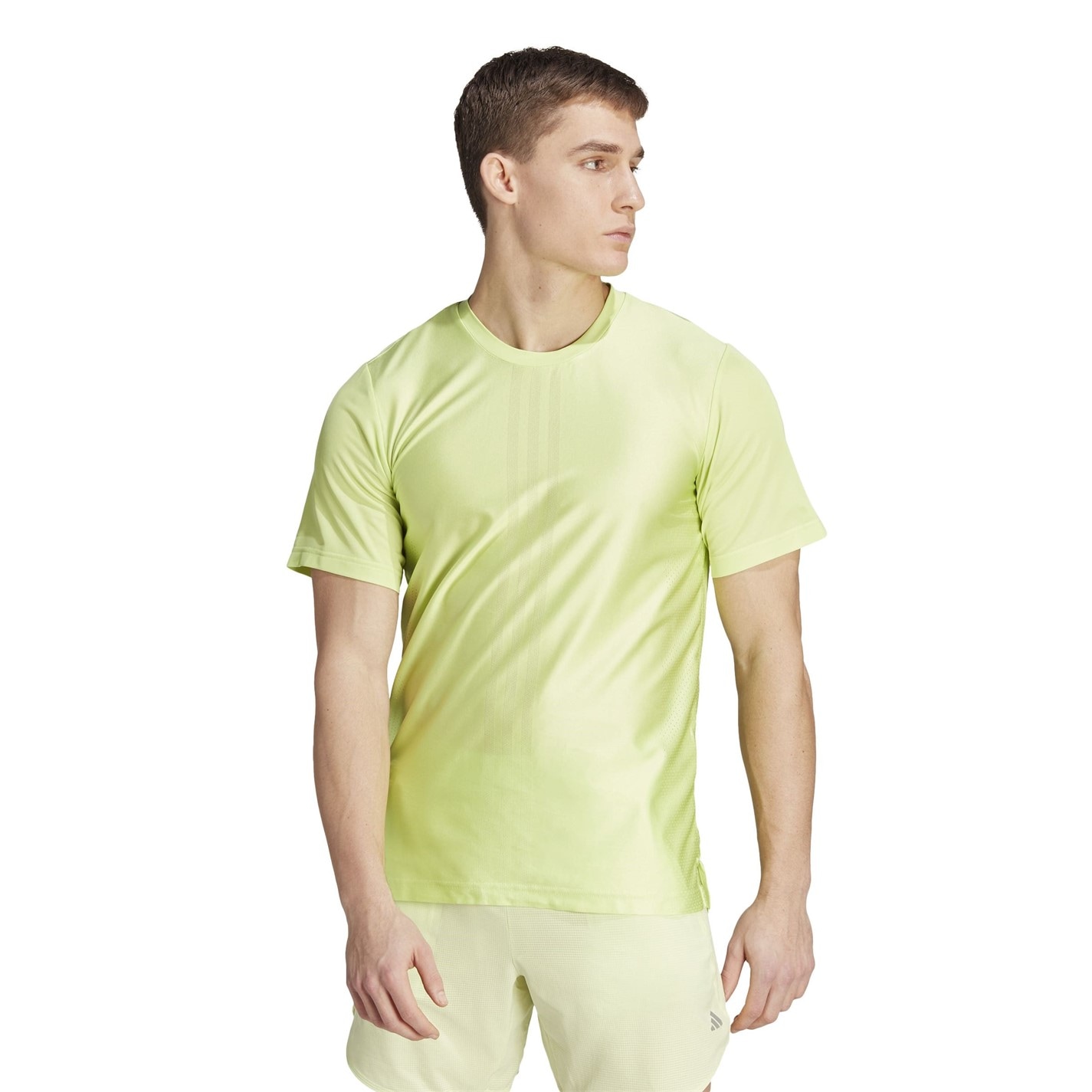 Tričko adidas Pulse Lime 4155548 HIIT Workout 3-Stripes T-Shirt Mens - 2