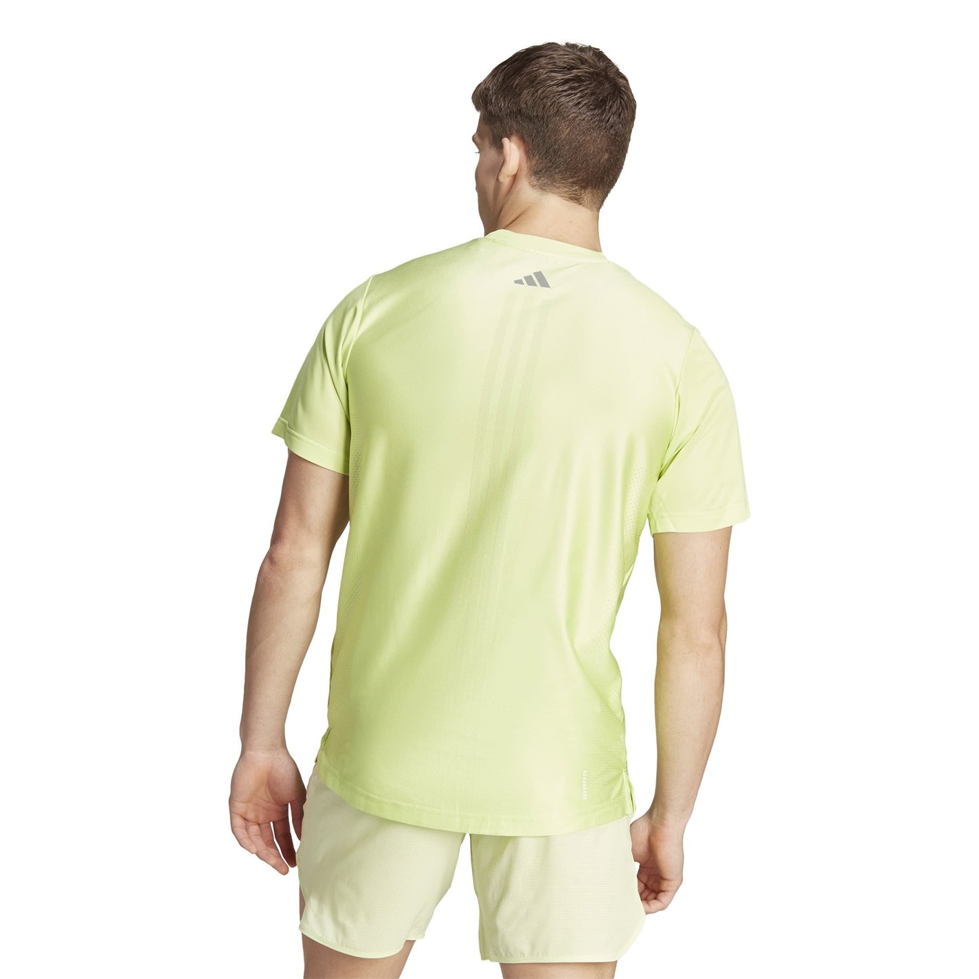 Tričko adidas Pulse Lime 4155548 HIIT Workout 3-Stripes T-Shirt Mens - 3