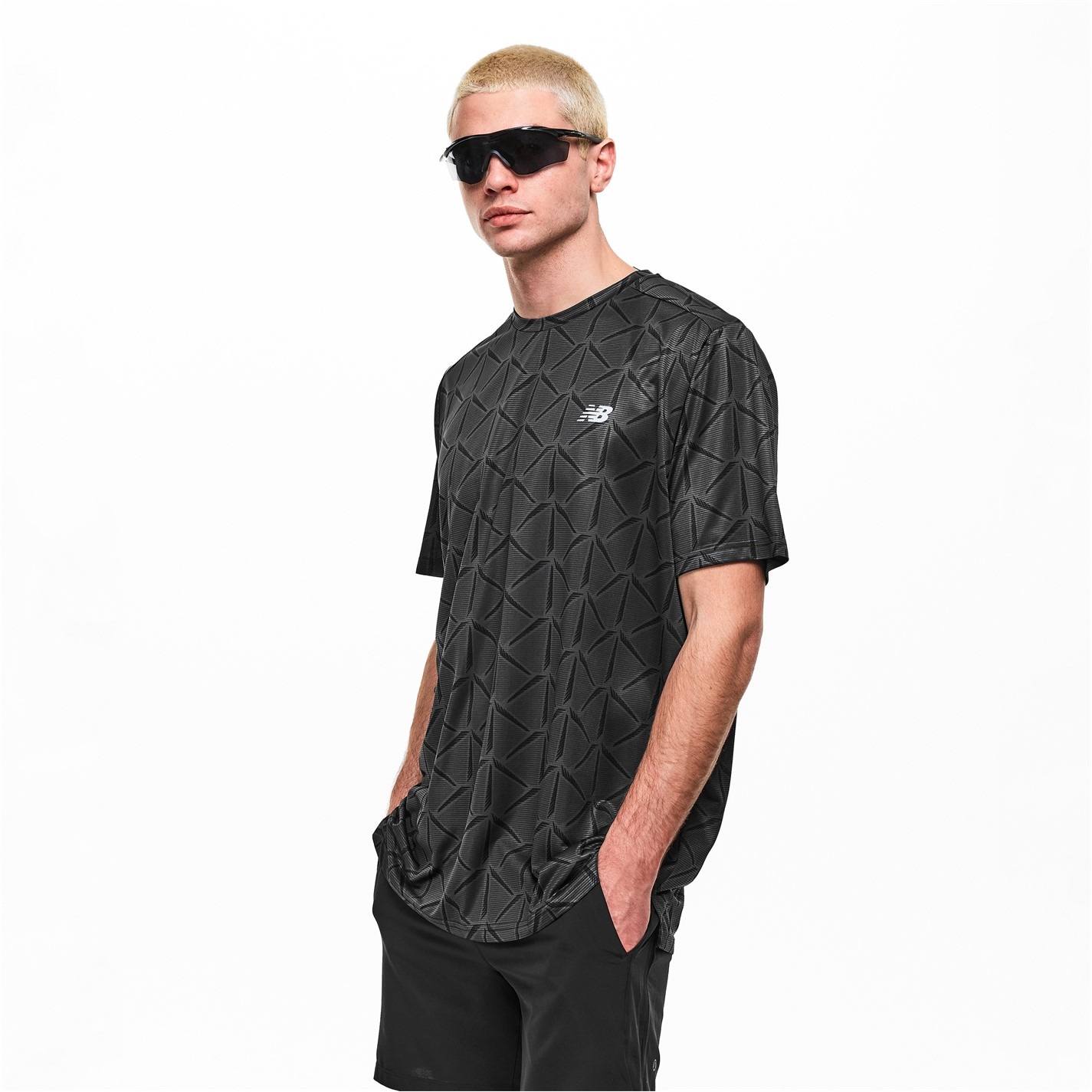 New Balance Black 5229897 Men's Short Sleeve Performance Gym Top - 3
