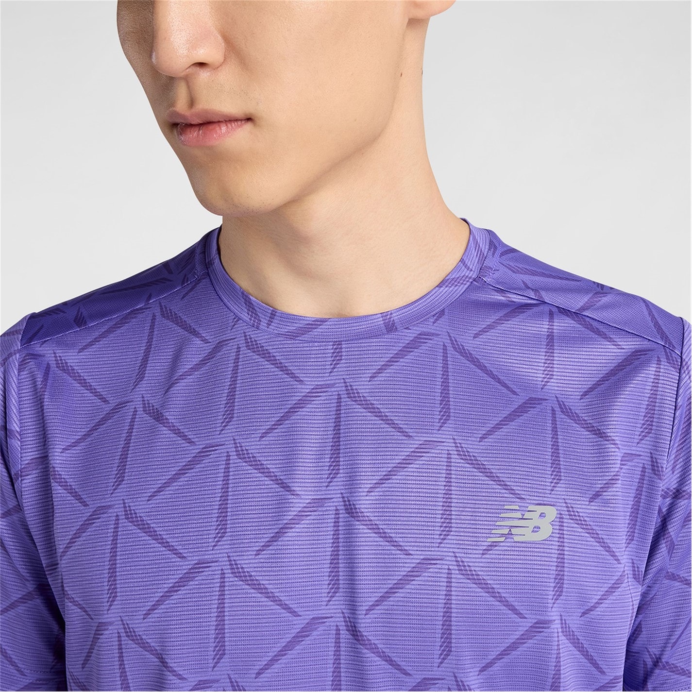 New Balance Electric Purple 8639862 Men's Short Sleeve Performance Gym Top - 2