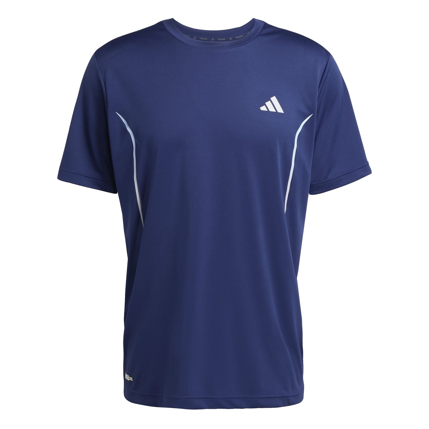 adidas Dark Blue 9341375 Men's Tech App Short-Sleeve Performance Gym Top - 1