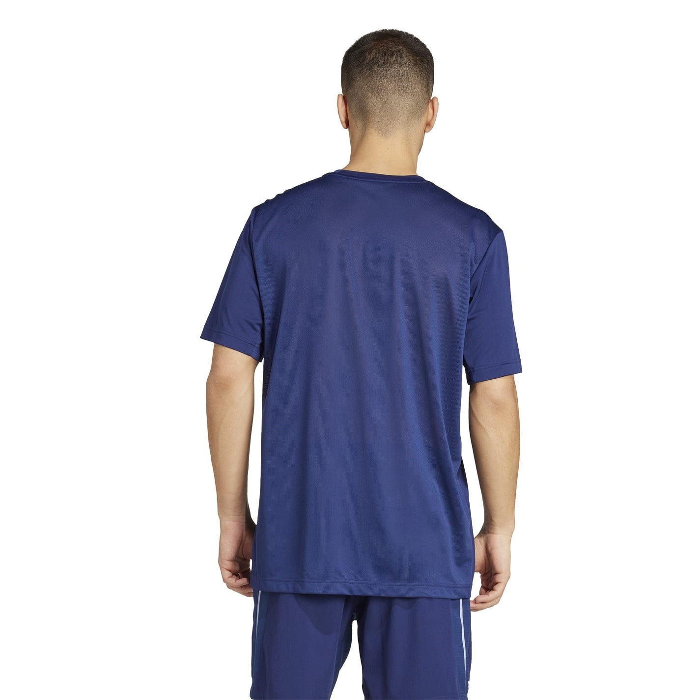adidas Dark Blue 9341375 Men's Tech App Short-Sleeve Performance Gym Top - 3