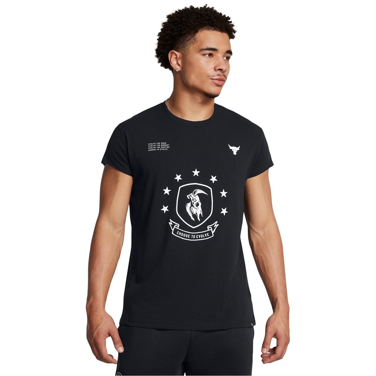 Under Armour Black 420512 Men's Evolve Short-Sleeve Performance Gym Top - 3