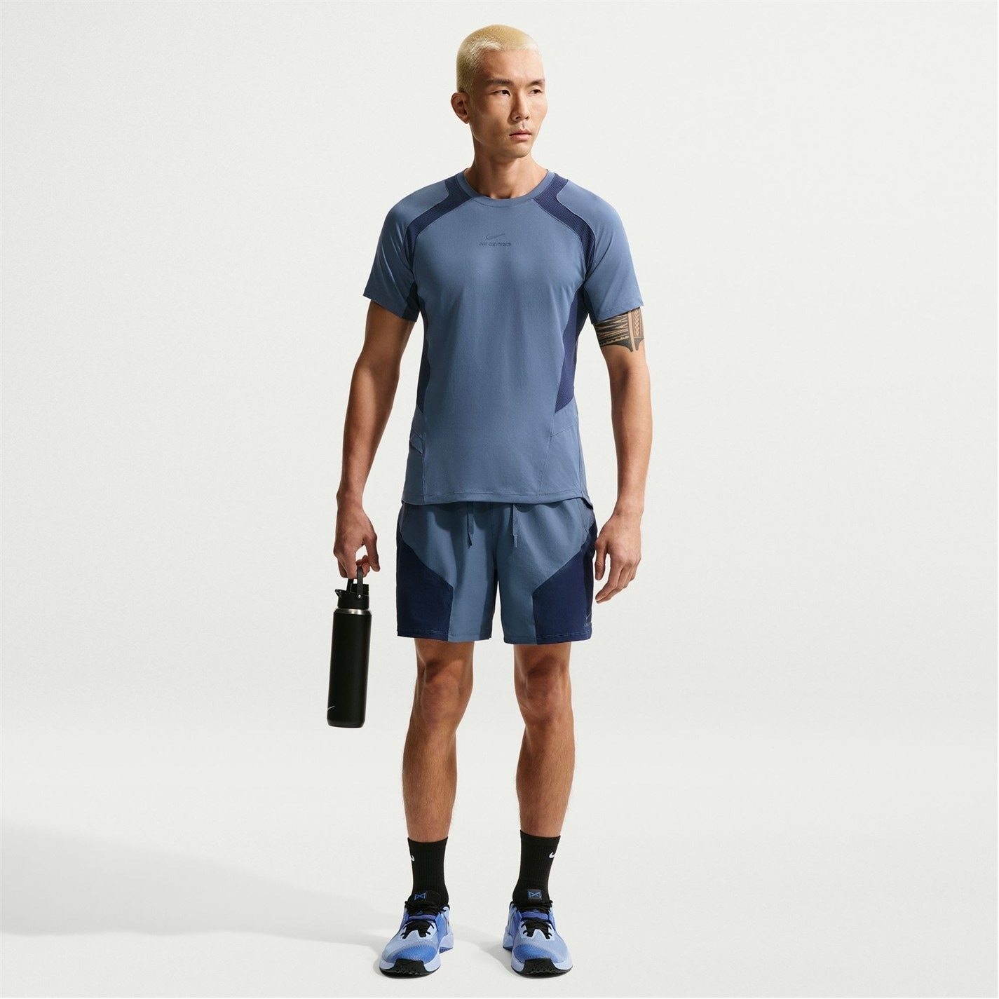 Nike Diffused Blue 407491 Men's Short Sleeve Performance Gym Top - 5