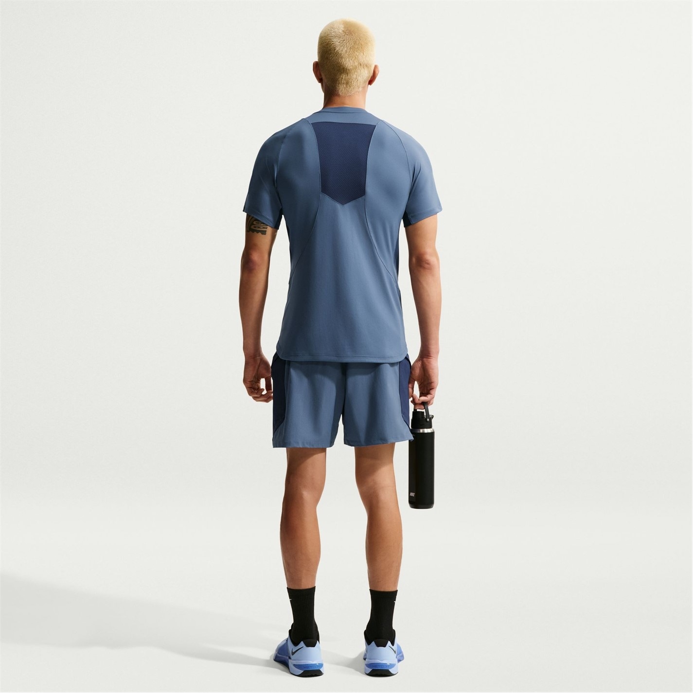Nike Diffused Blue 407491 Men's Short Sleeve Performance Gym Top - 6