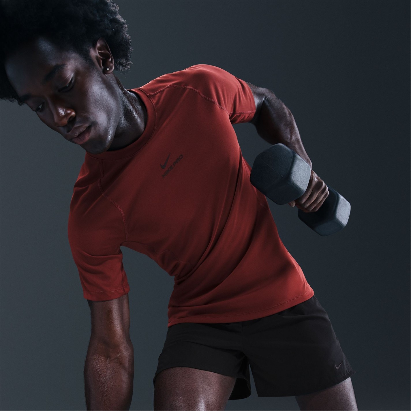 Nike Dark Team Red 3569545 Pro Training Dri-FIT Short Sleeve Top Mens - 10