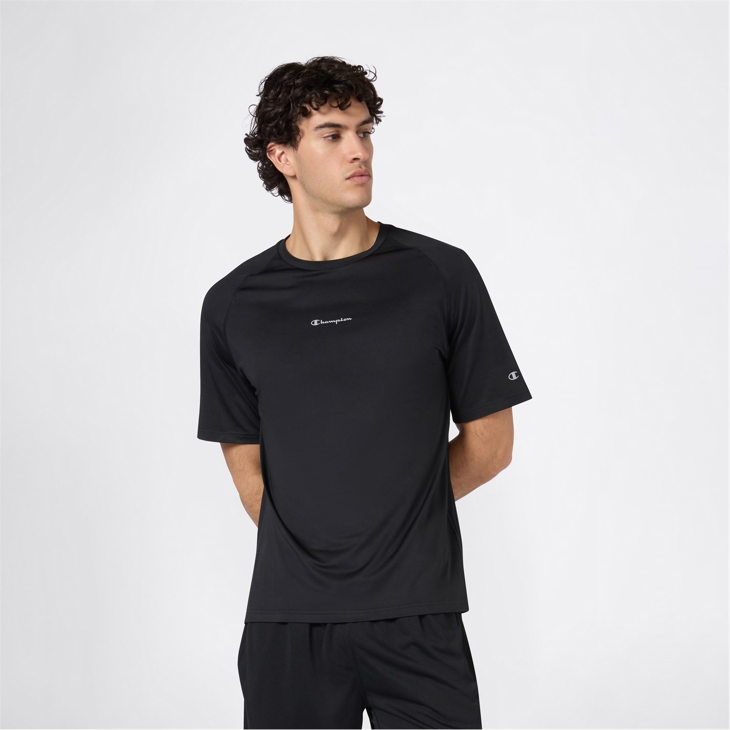 Champion Black 723059 Men's Short Sleeve Performance Gym Top - 2