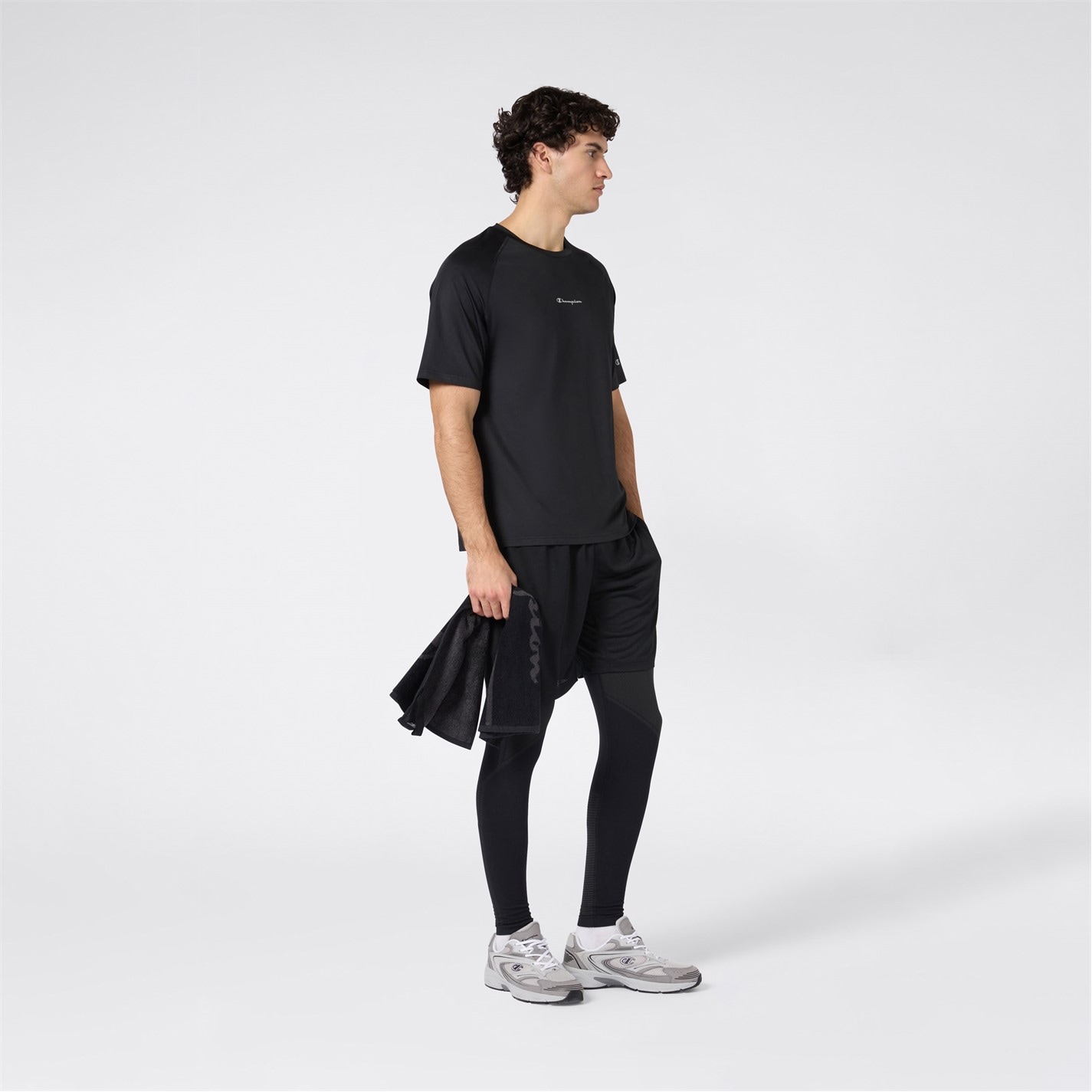 Champion Black 723059 Men's Short Sleeve Performance Gym Top - 5