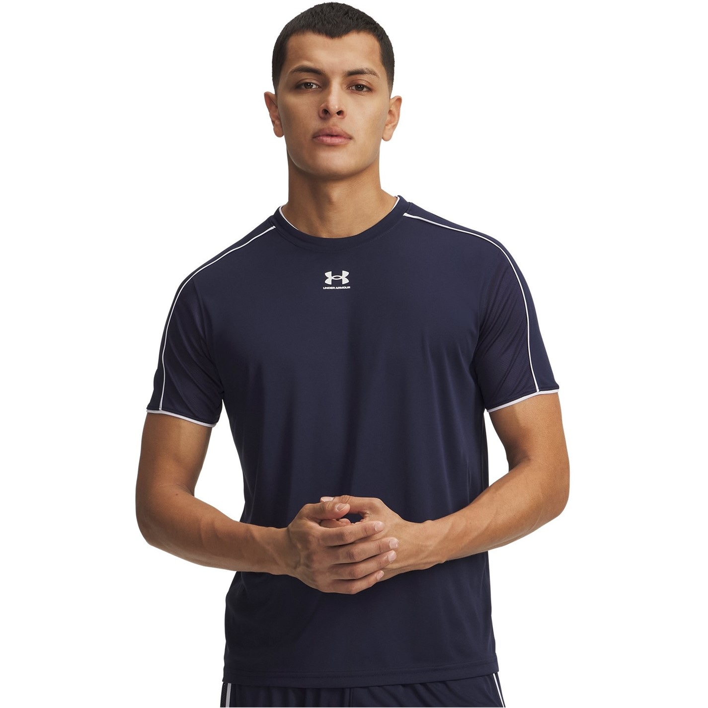 Under Armour Navy 3858874 Men's Short Sleeve Performance Gym Top - 1