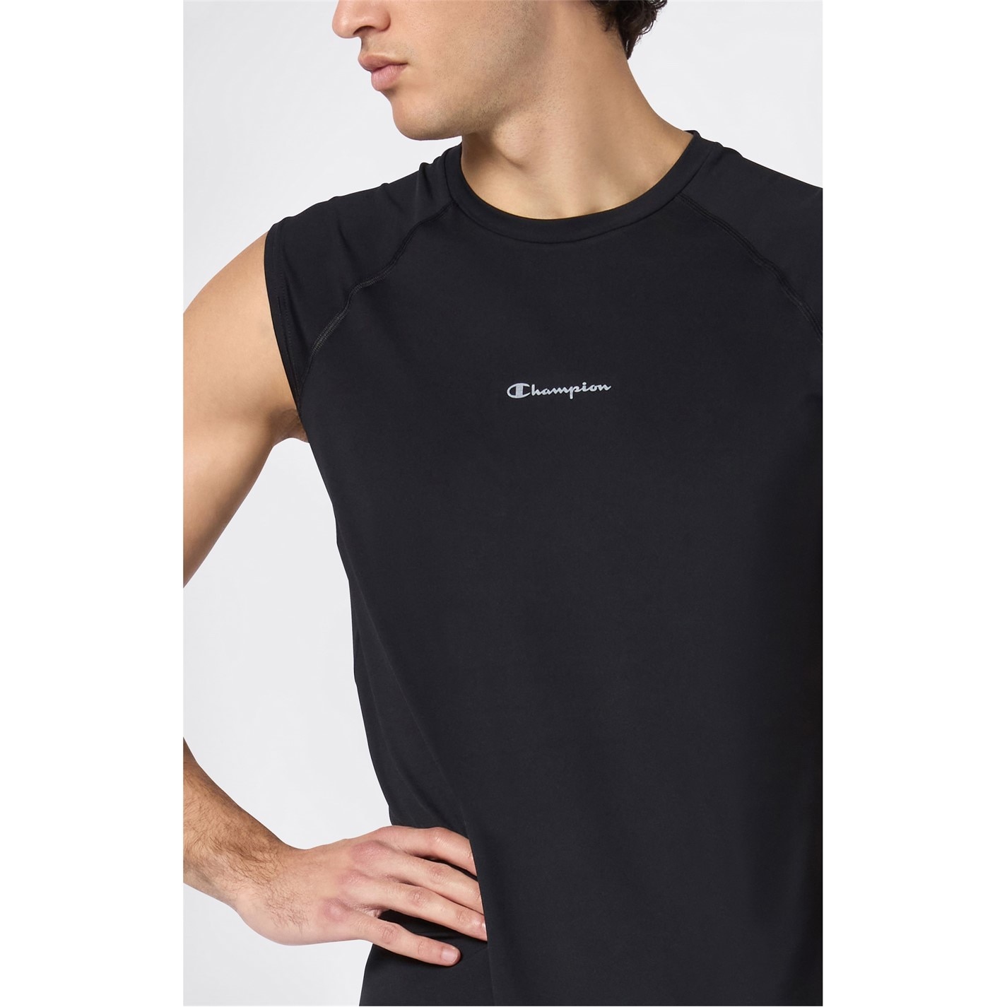 Champion Black 2276440 Men's Short Sleeve Performance Gym Top - 4