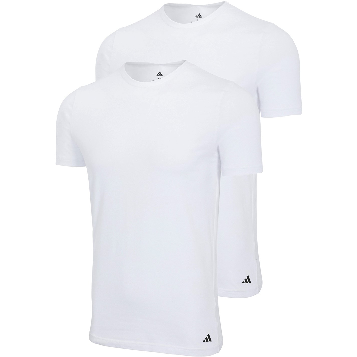 adidas White 9132741 Mens Short Sleeve Performance 2 Pack Gym Top - 1