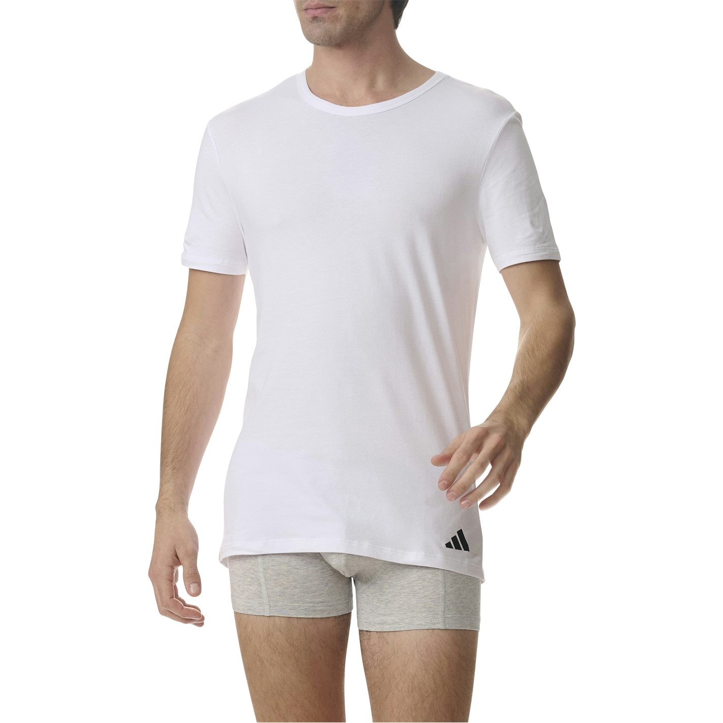 adidas White 9132741 Mens Short Sleeve Performance 2 Pack Gym Top - 2