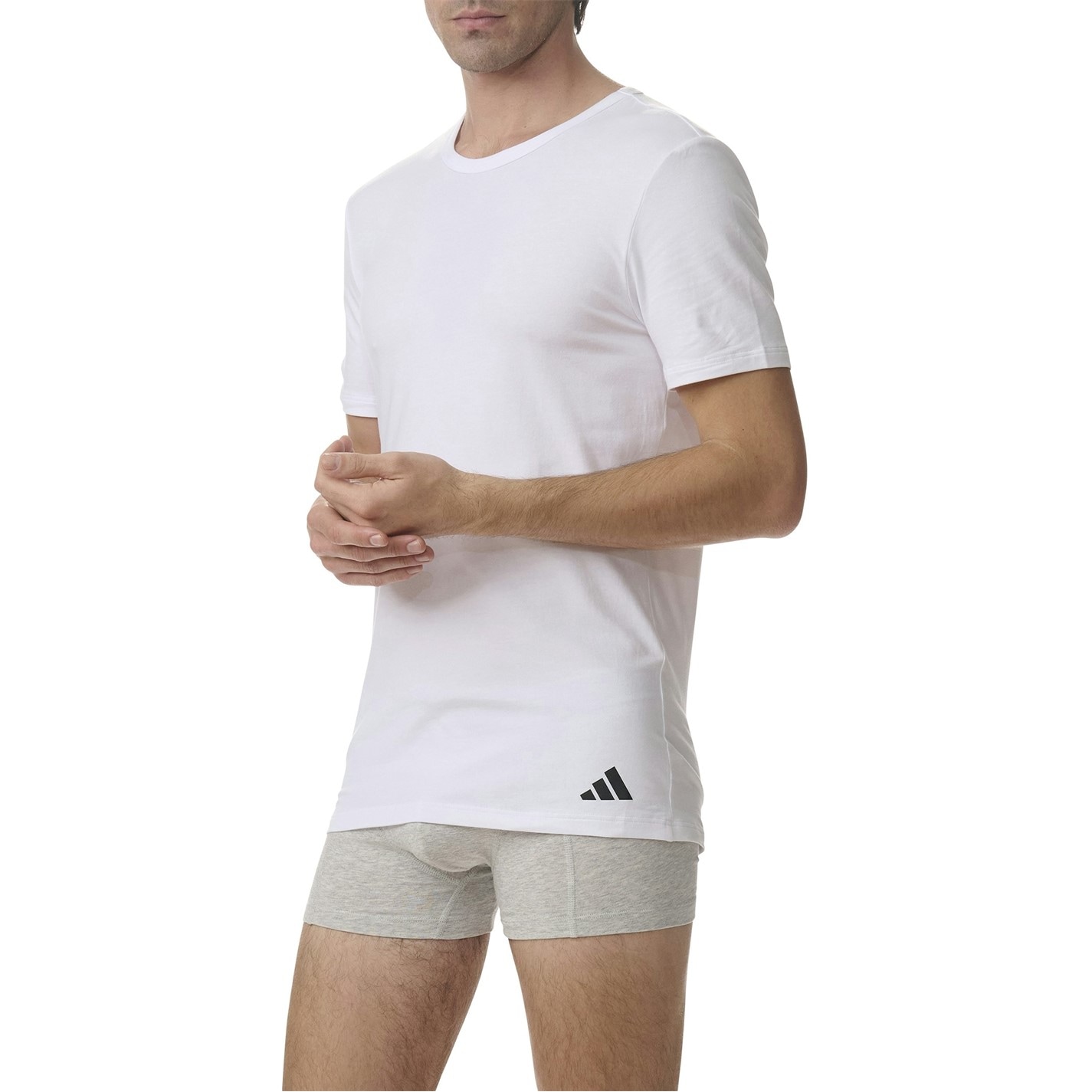 adidas White 9132741 Mens Short Sleeve Performance 2 Pack Gym Top - 3