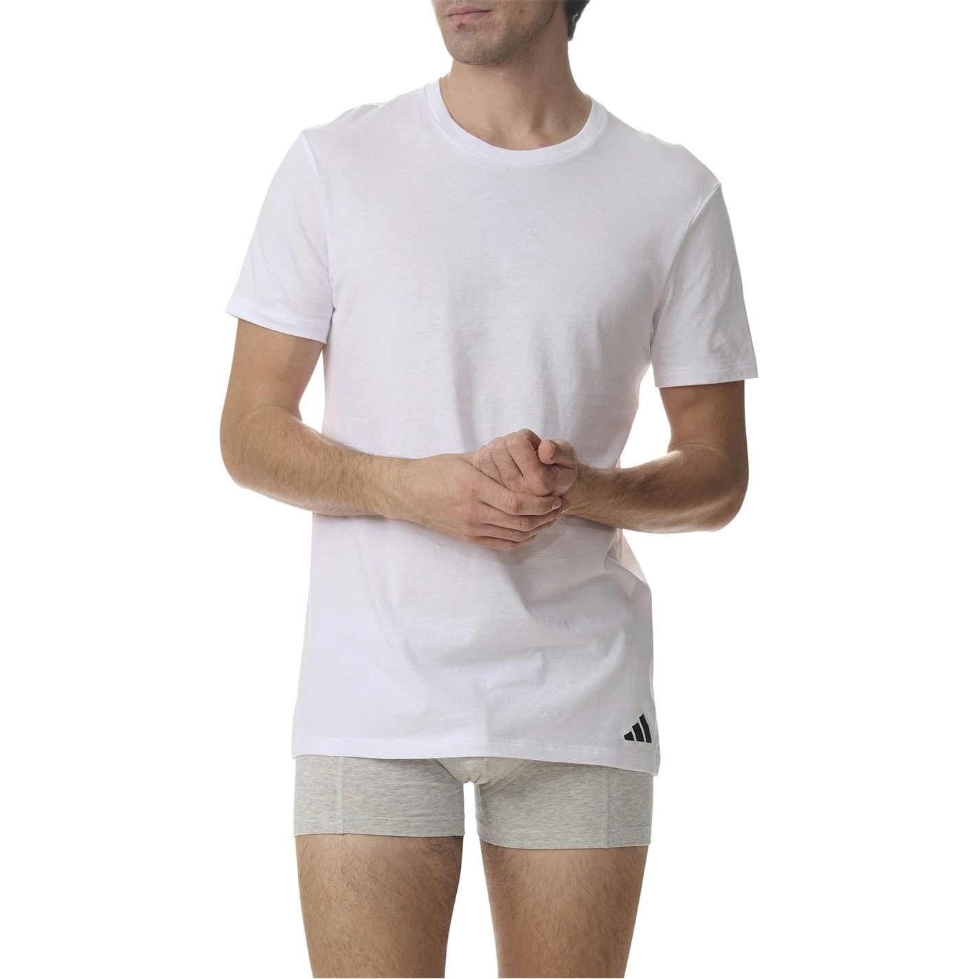 adidas White 7357503 Mens Short Sleeve Performance 3 Pack Gym Top - 3