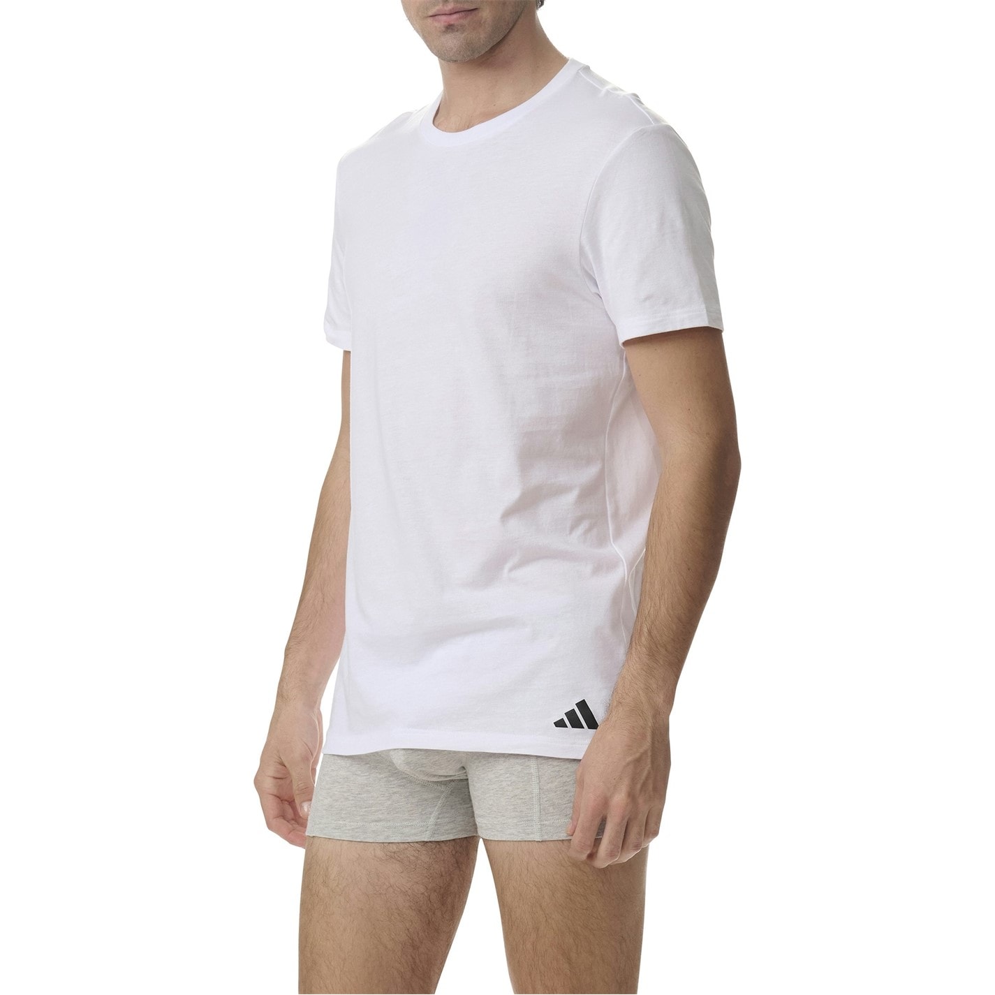 adidas White 7357503 Mens Short Sleeve Performance 3 Pack Gym Top - 4