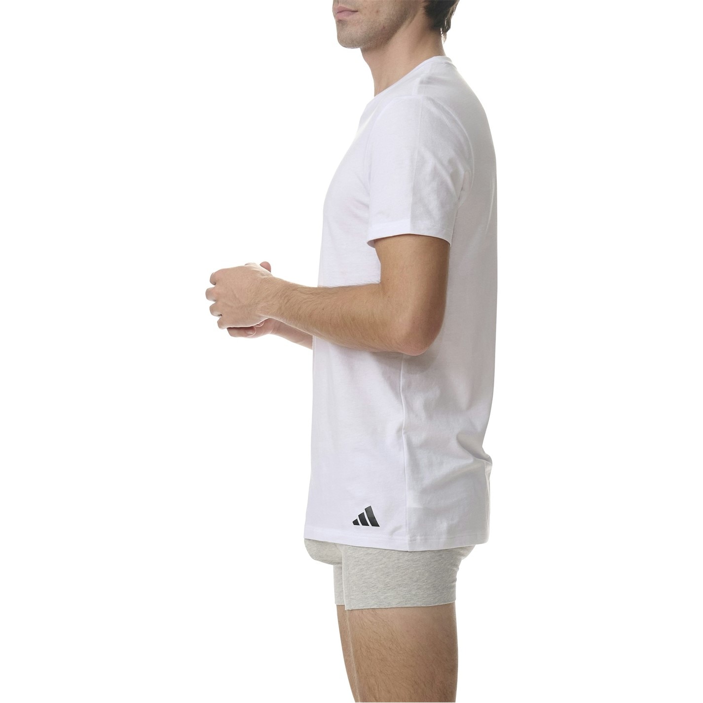 adidas White 7357503 Mens Short Sleeve Performance 3 Pack Gym Top - 5