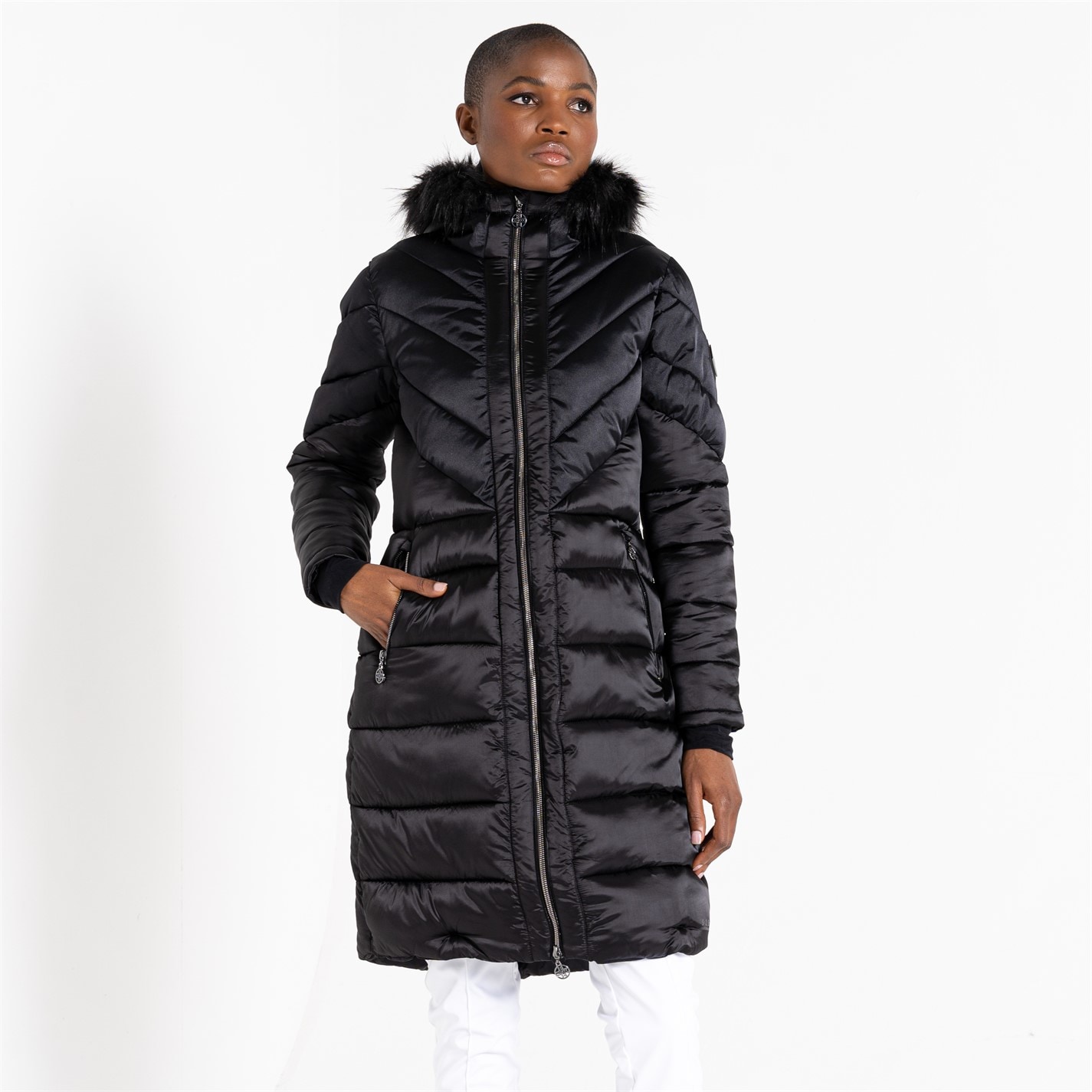 Dámska bunda Dare 2b Blk 4187599 Women's Longline Insulated Padded Quilted Jacket - 1